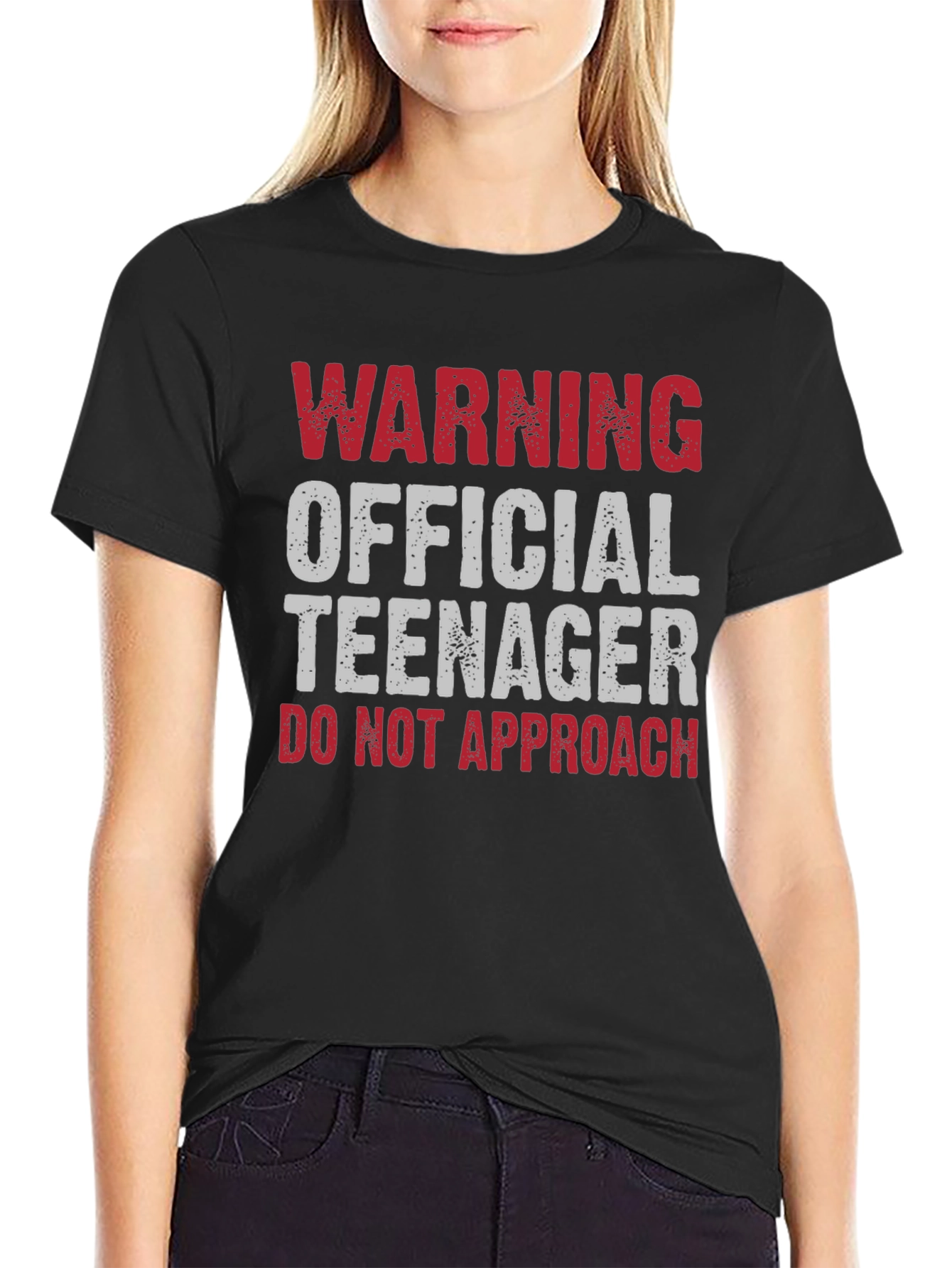Black Warning Official Teenager - Novelty Graphic Tee view 2