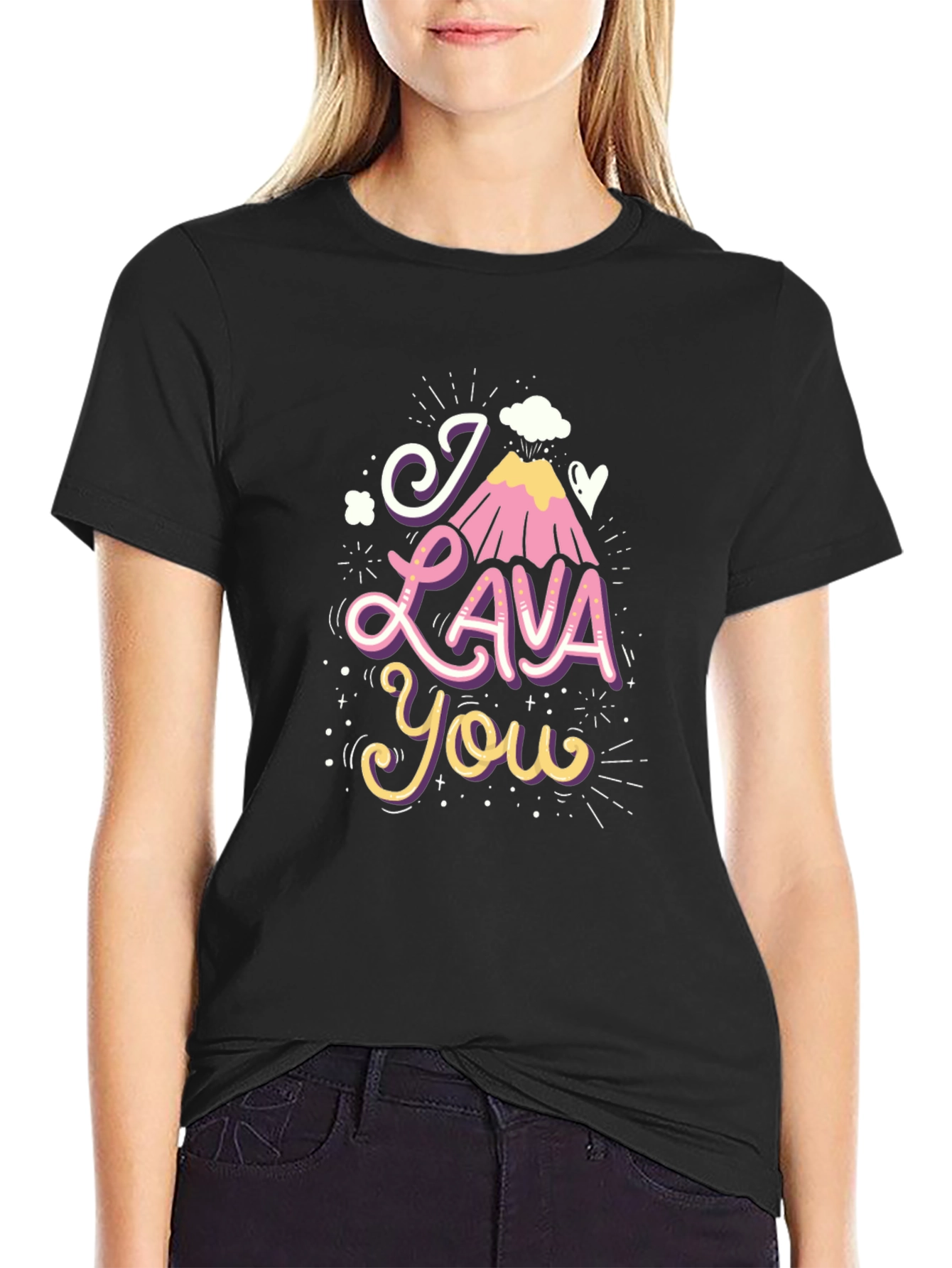 Black I Lava You Graphic Tee - Funny Valentine's Day Shirt view 2