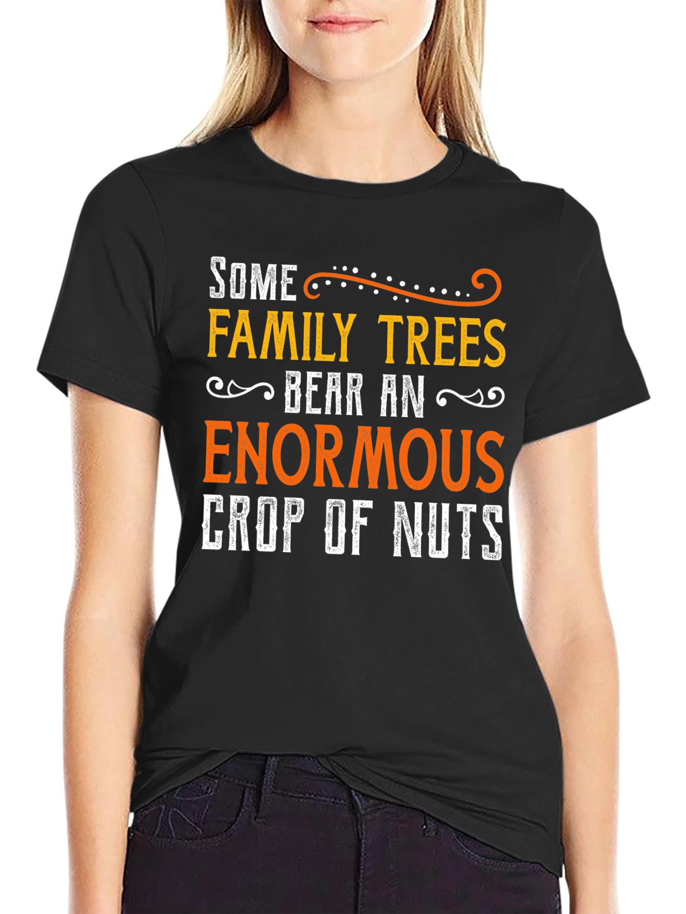 Black Funny Family Tree T-Shirt view 2