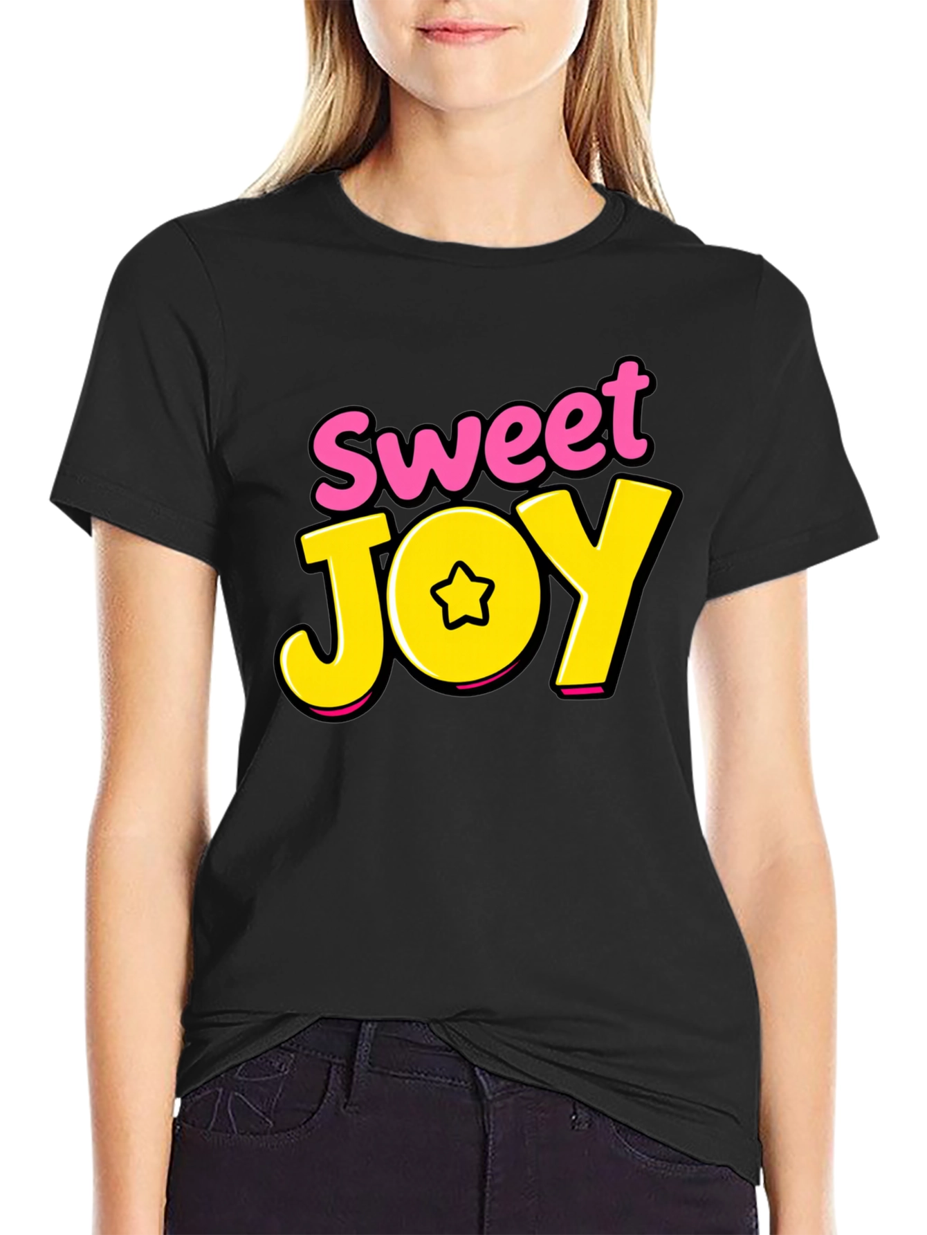 Black Sweet Joy Black Graphic Tee view 2