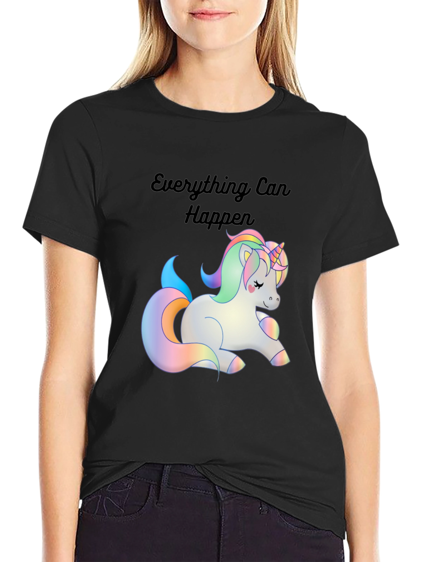 Black Unicorn Magic T-Shirt - Everything Can Happen view 2