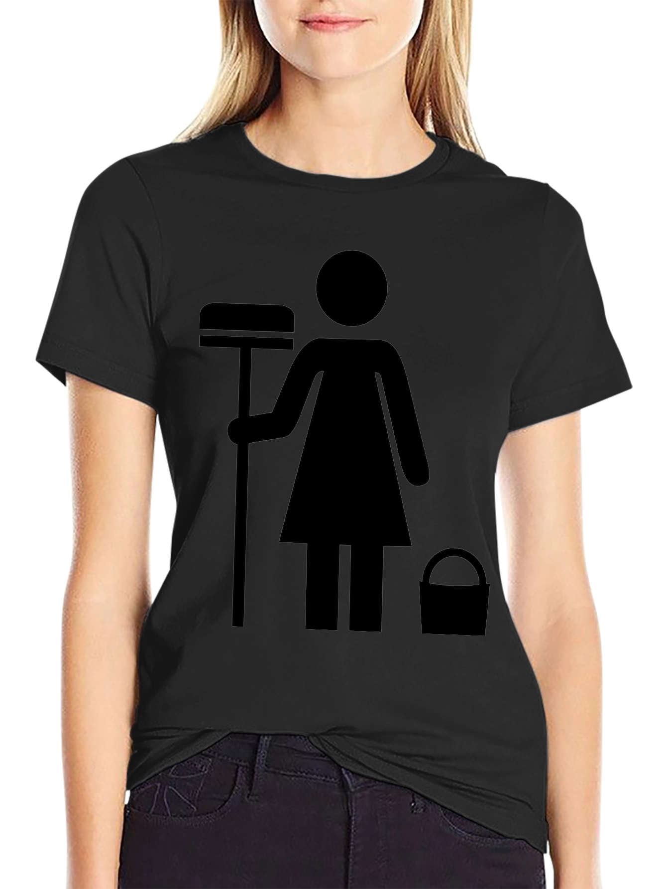 Black Maid Service T-Shirt - Funny House Cleaning Shirt view 2