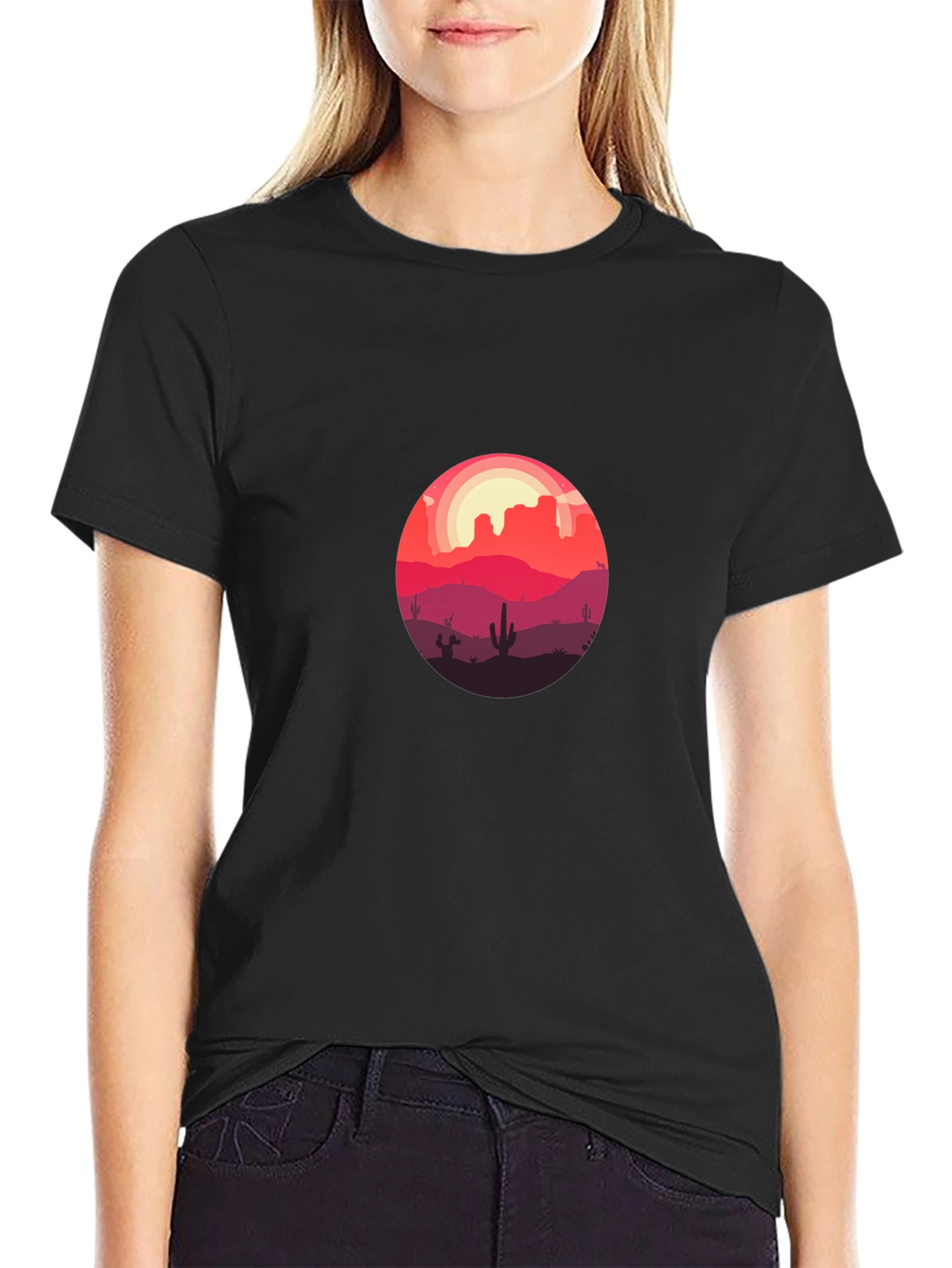 Black Desert Sunset Graphic Tee - Soft Cotton Blend view 2