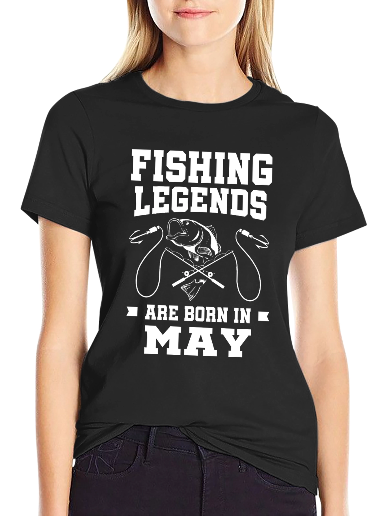 Black Fishing Legends Born in May T-Shirt view 2