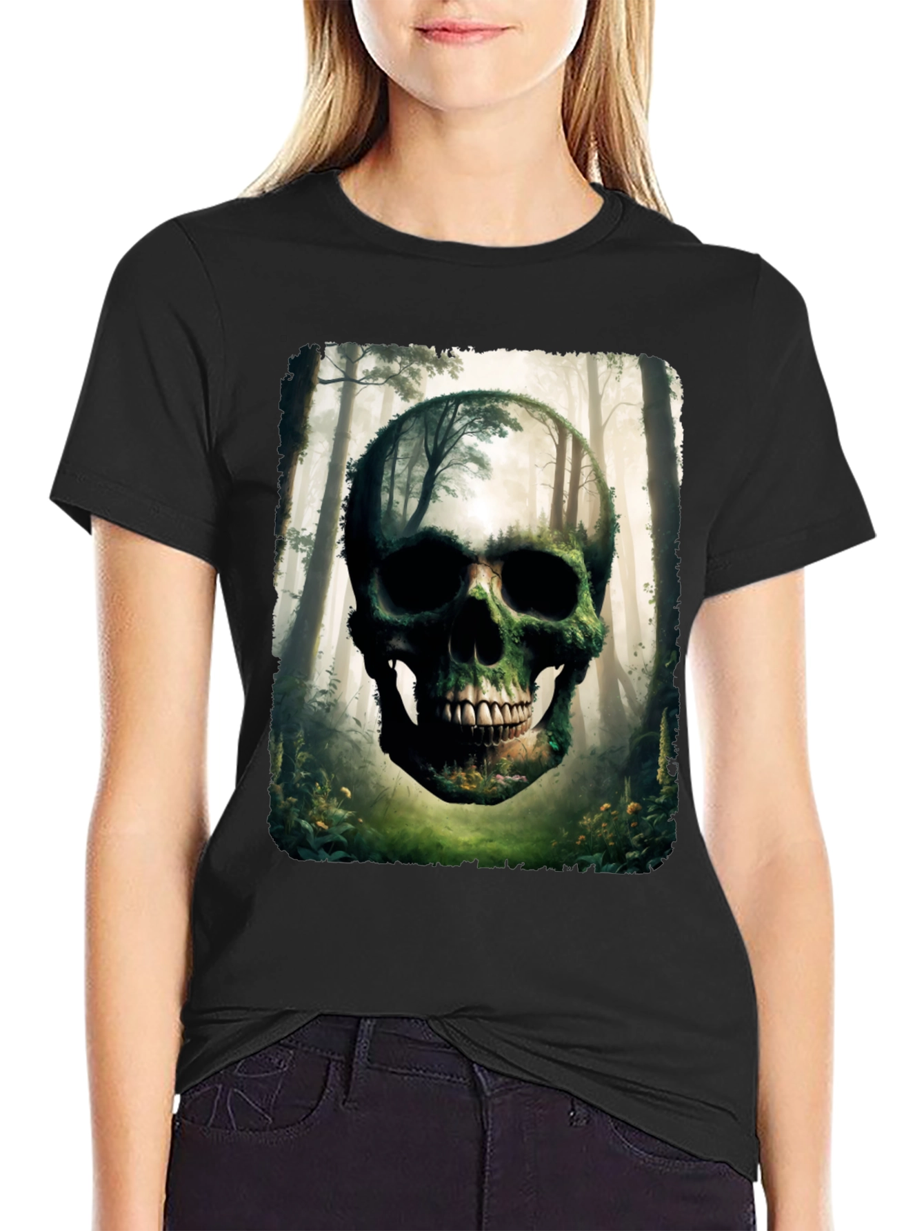 Nature Skull Graphic Tee - Unique Forest Design T-Shirt - 2