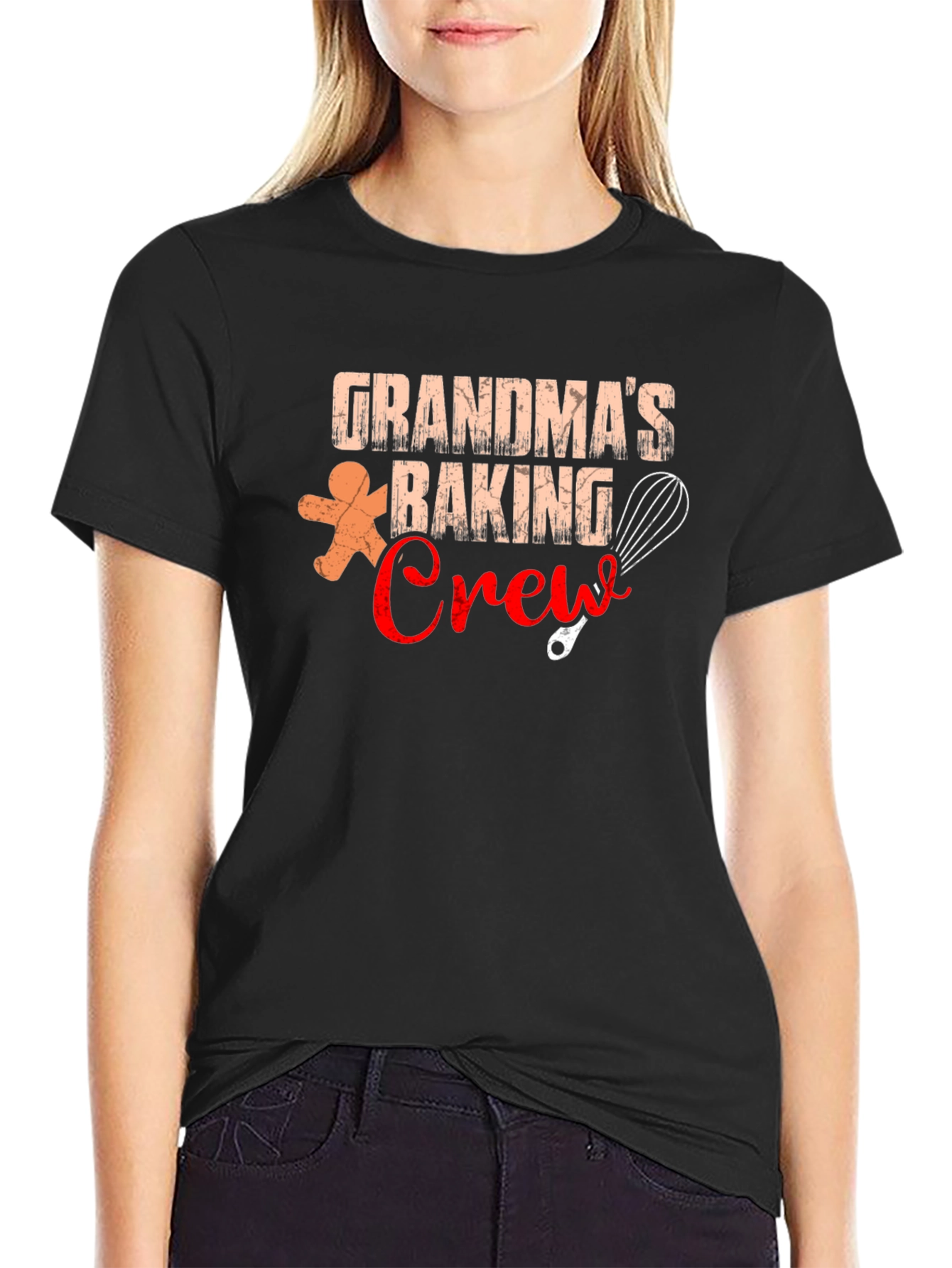 Black Grandma's Baking Crew T-Shirt - Holiday Baking Shirt view 2