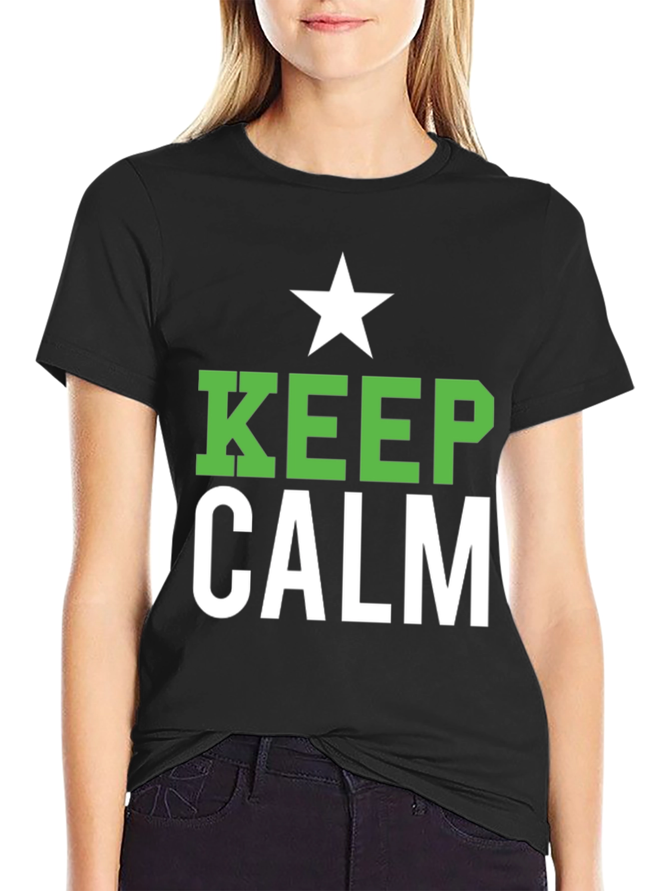 Black Keep Calm Graphic Tee - Casual Comfort view 2