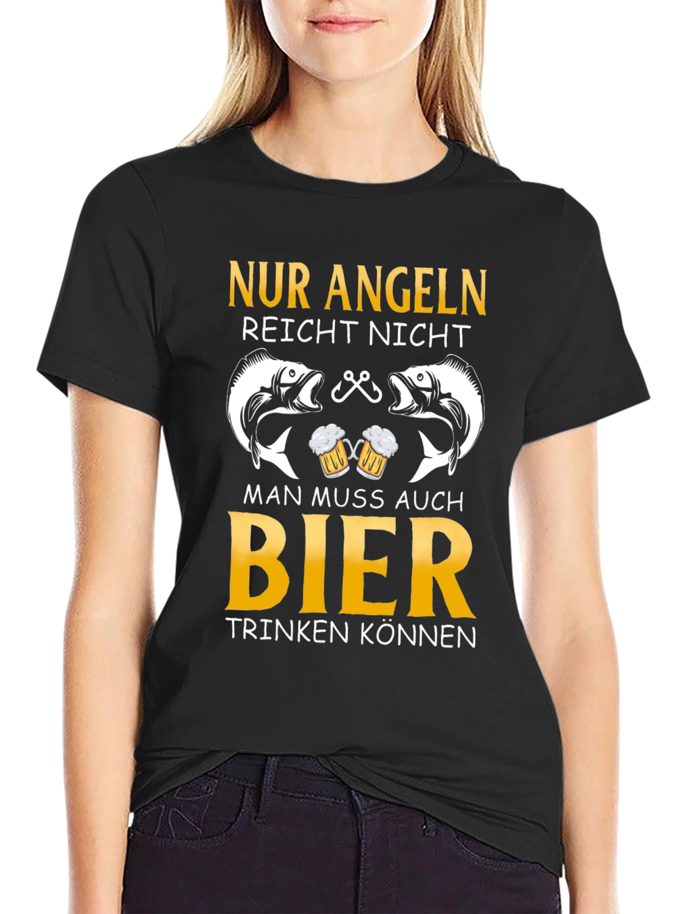 Fishing and Beer T-Shirt - German Angeln Design - 2