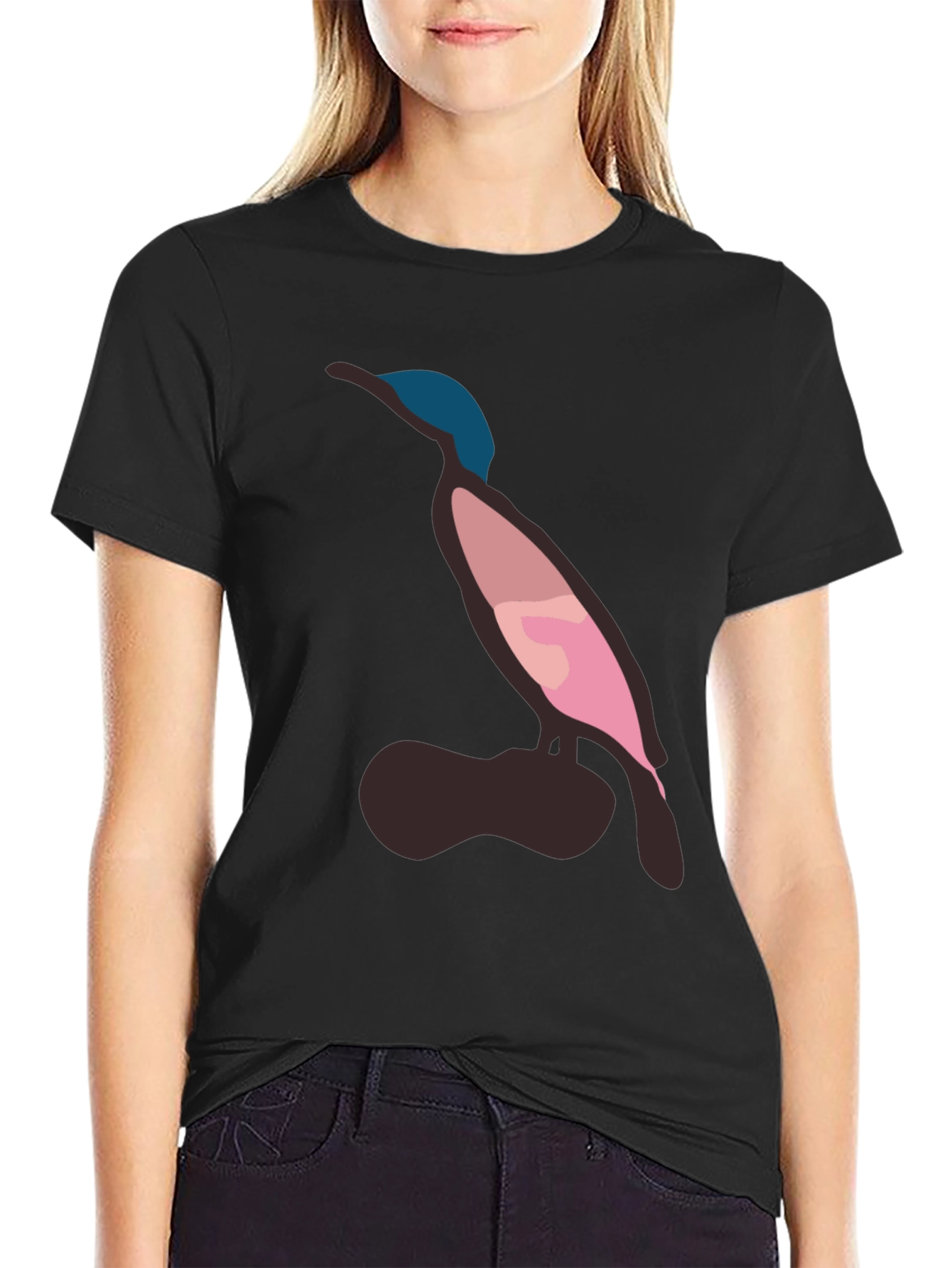 Black Modern Bird Graphic Tee - Casual Style view 2