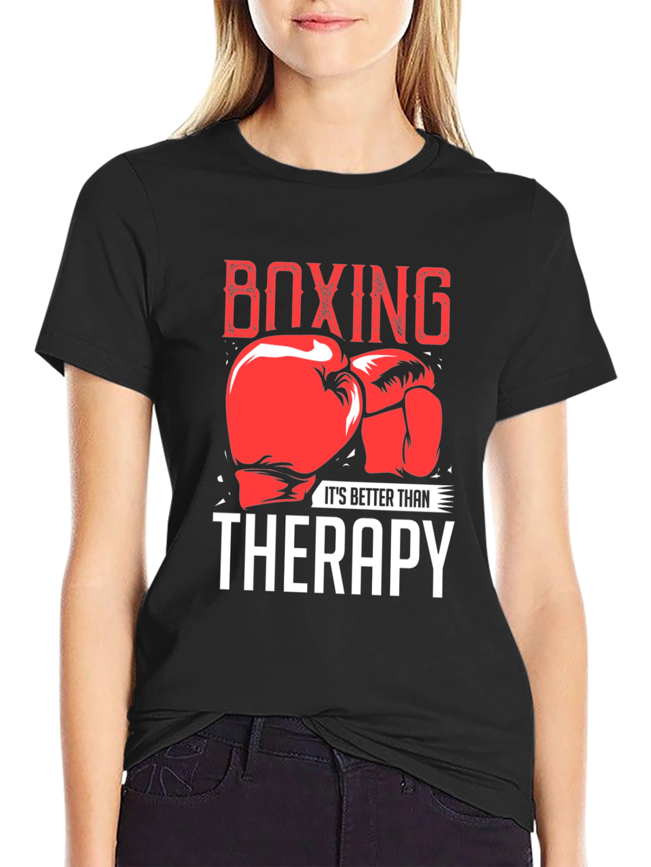 Black Boxing Therapy T-Shirt view 2