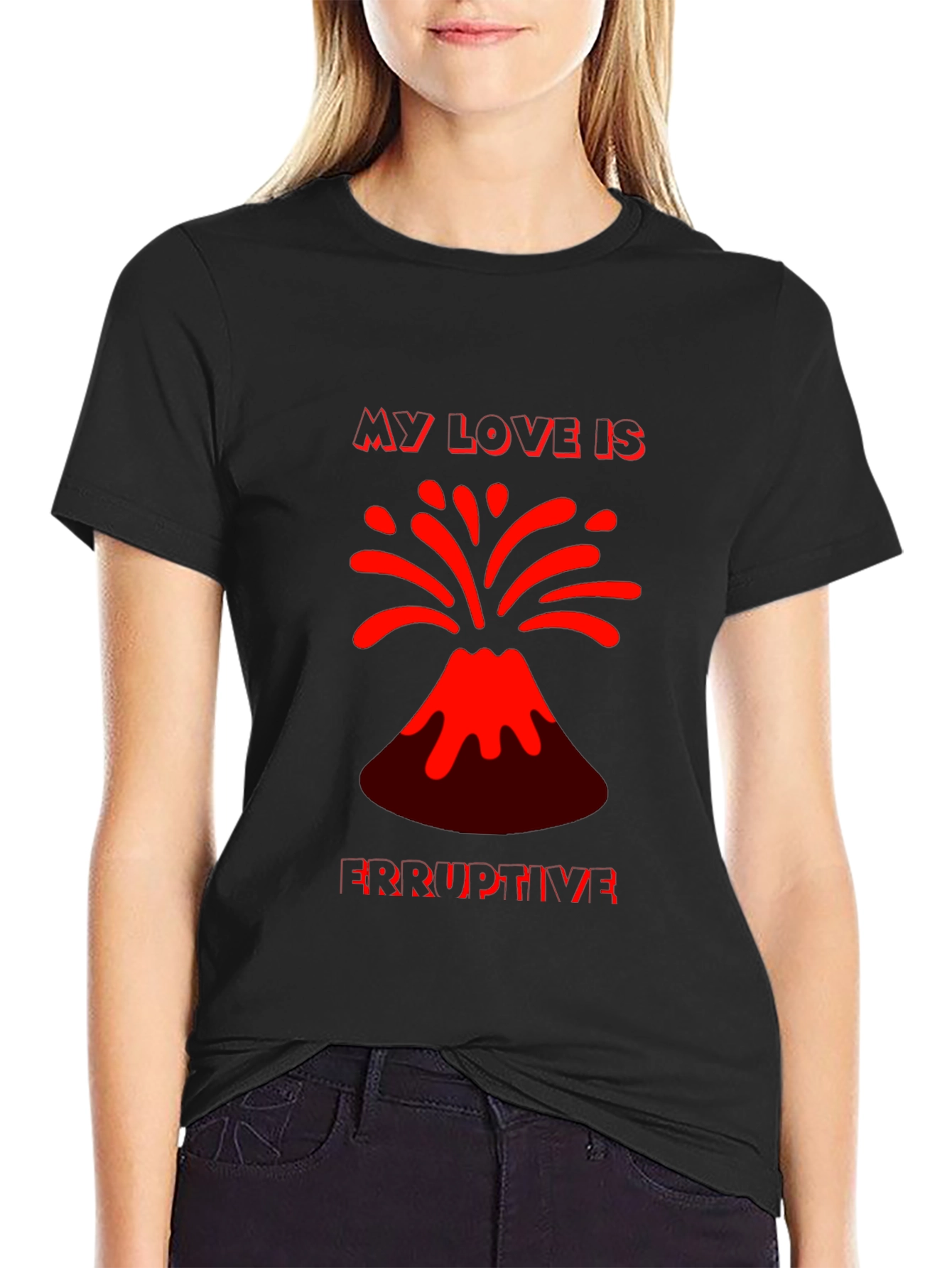 Black Eruptive Love Graphic Tee - Black T-Shirt view 2