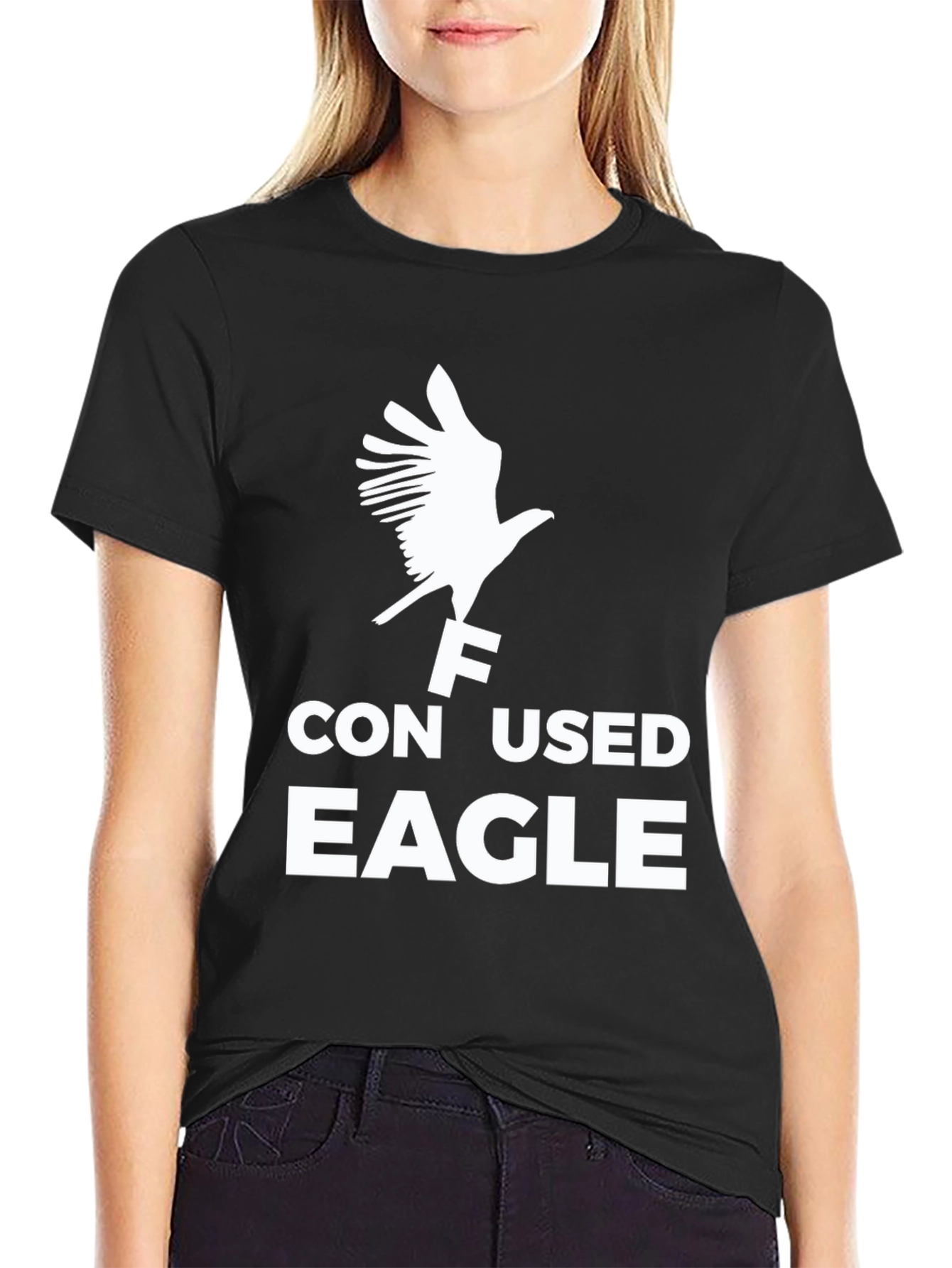 Black Confused Eagle Graphic T-Shirt - Black view 2