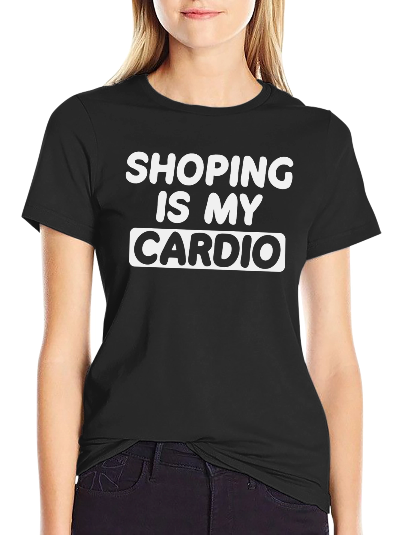 Black Shopping is My Cardio Graphic Tee view 2