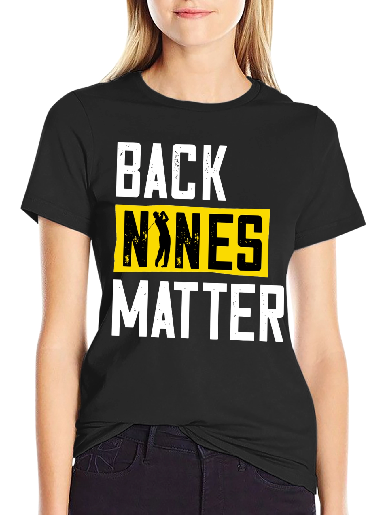 Black Back Nines Matter Golf T-Shirt view 2