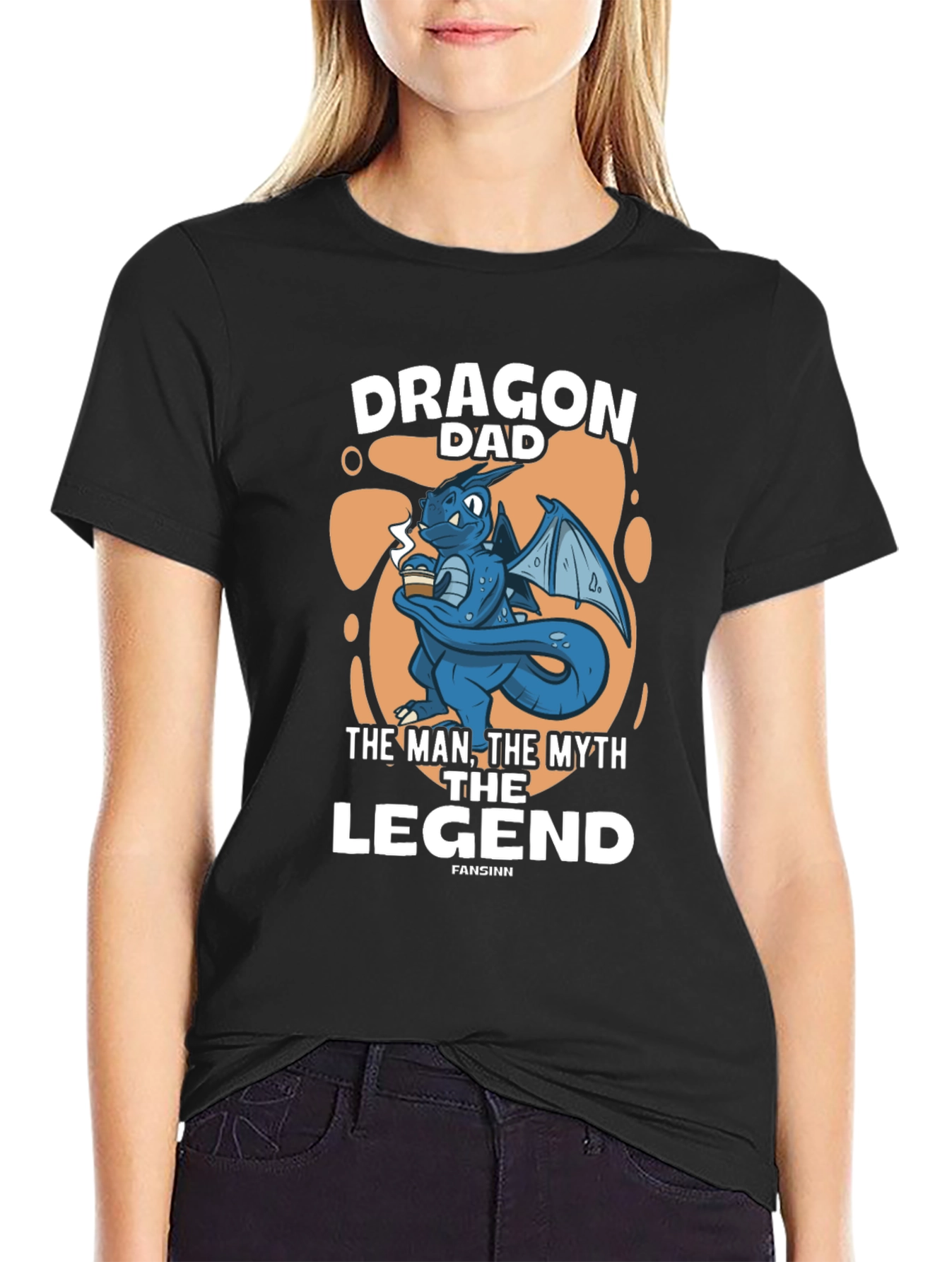 Black Dragon Dad: The Man, The Myth, The Legend T-Shirt view 2