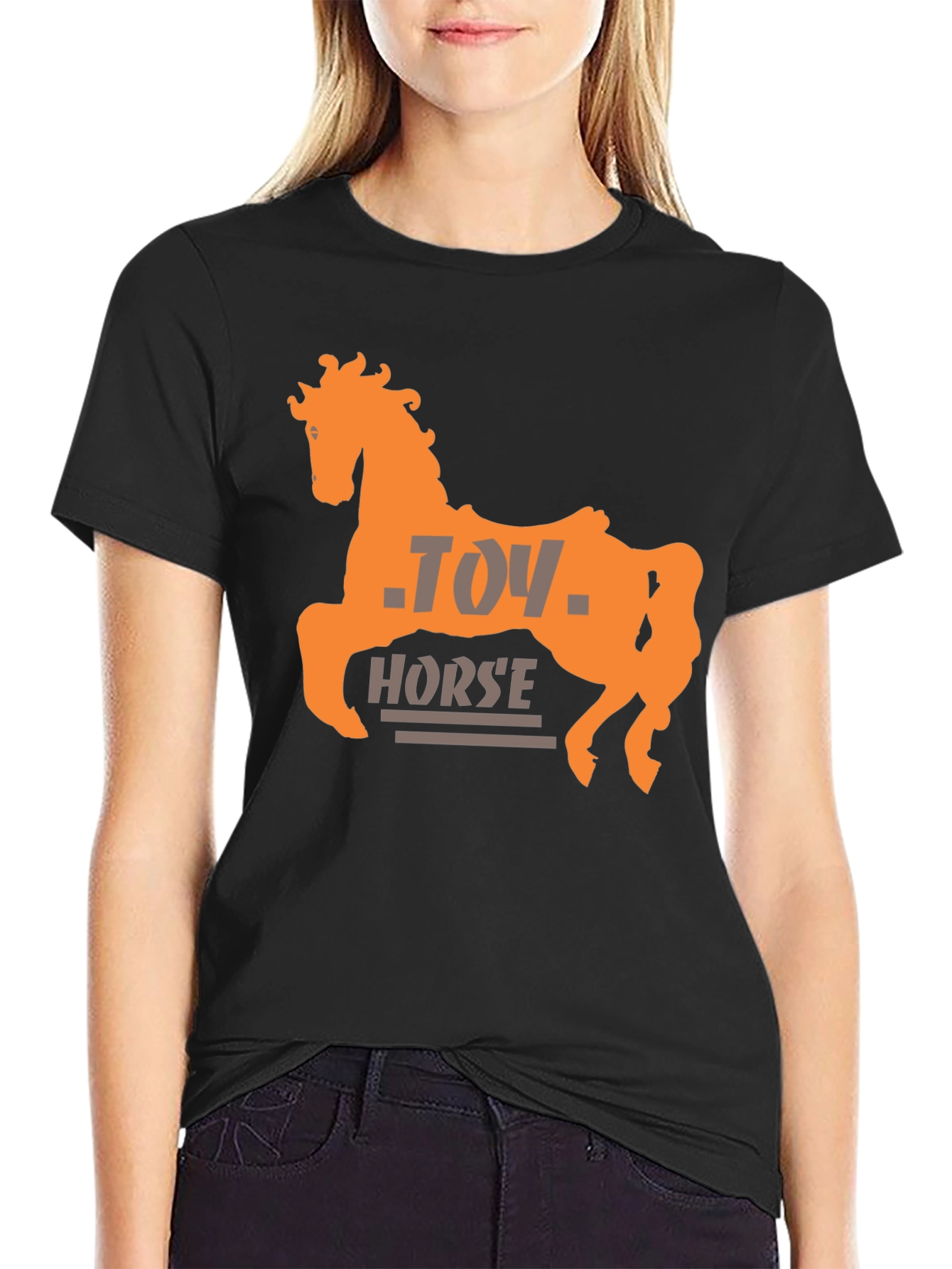 Black Toy Horse Graphic Tee - Stylish Unisex T-Shirt view 2