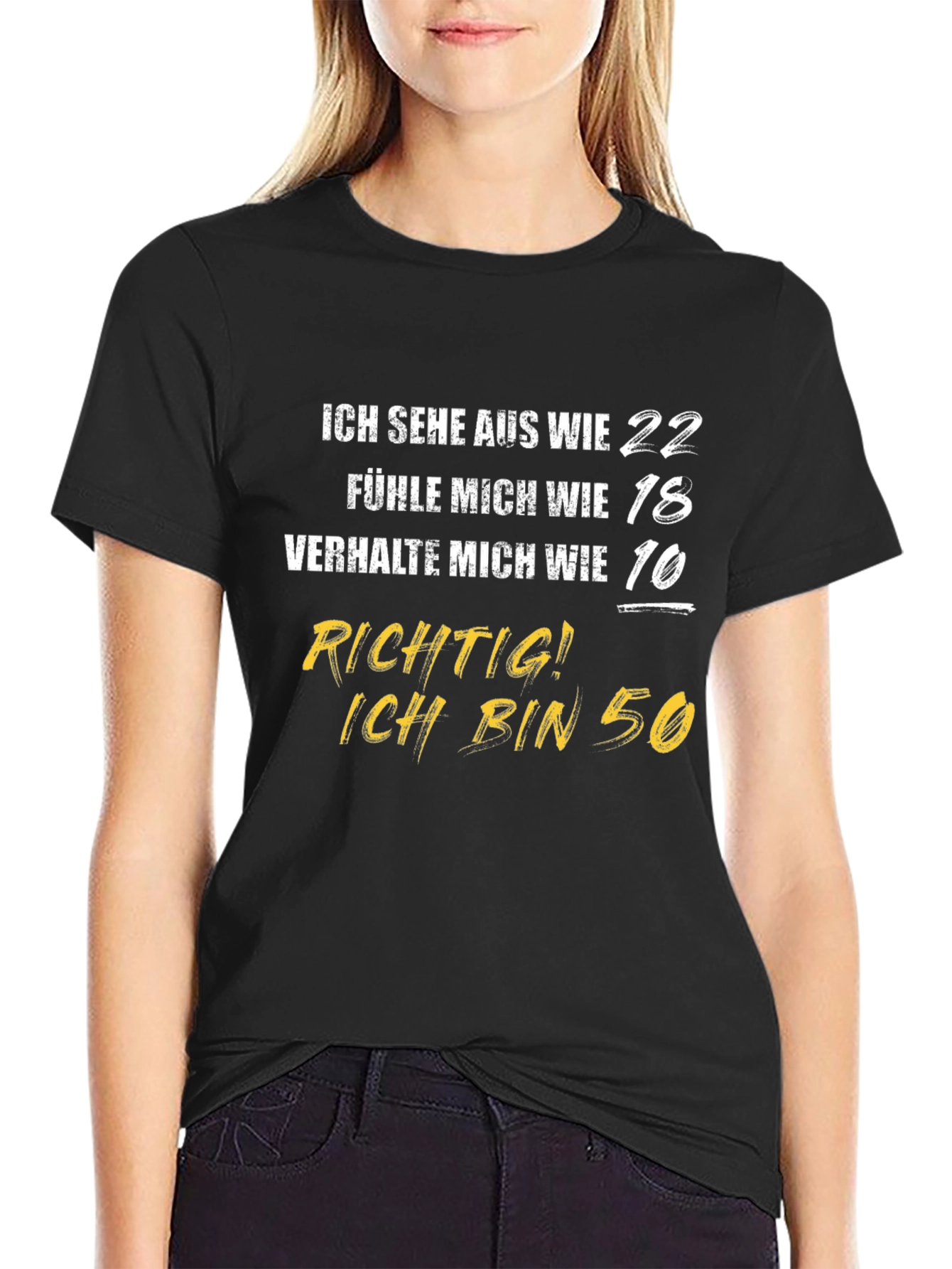 Black Funny "I See Like 22" 50th Birthday T-Shirt view 2
