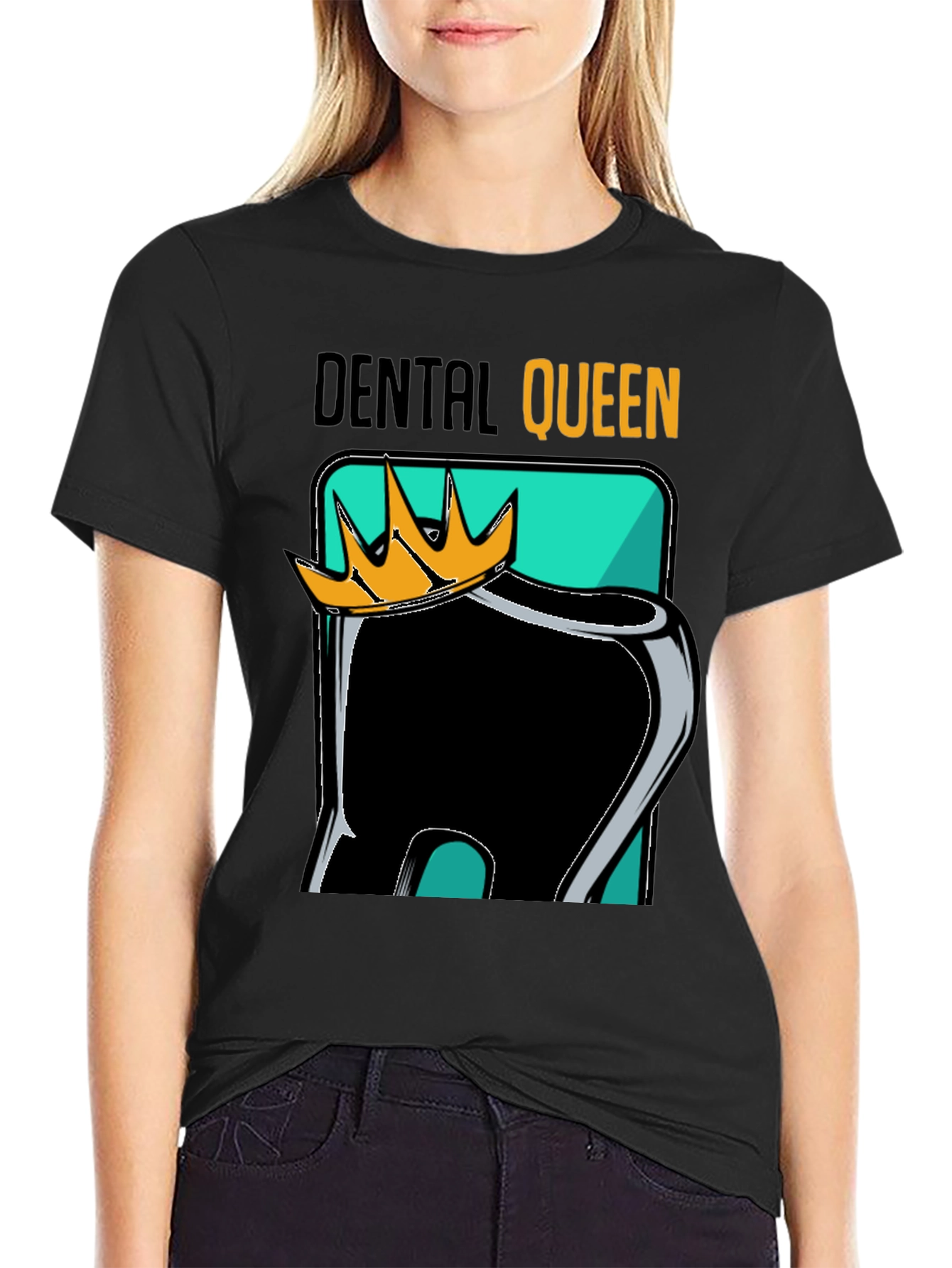 Black Dental Queen Black Graphic Tee view 2