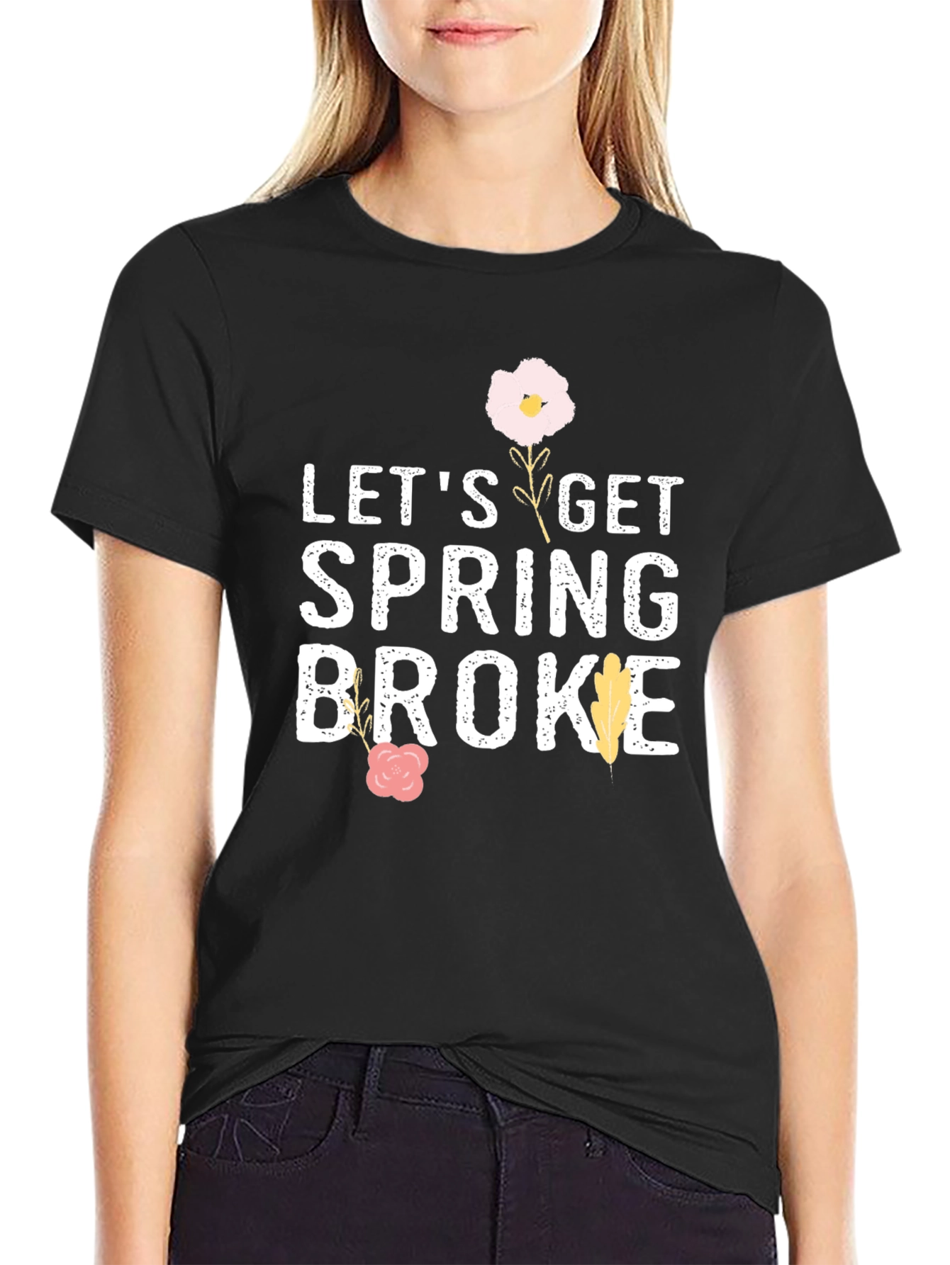 Black Let's Get Spring Broke Black T-Shirt view 2