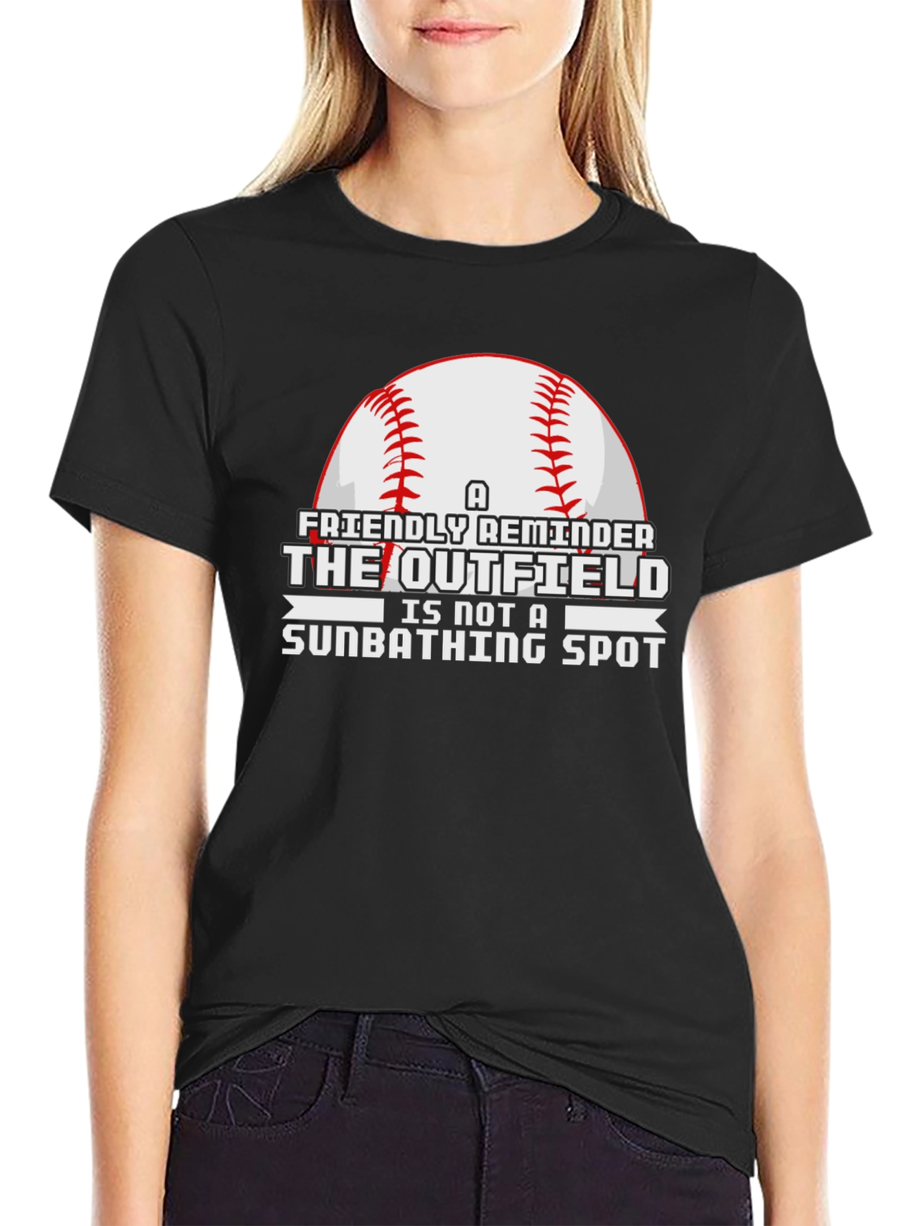 Outfield Sunbathing Baseball T-Shirt - 2