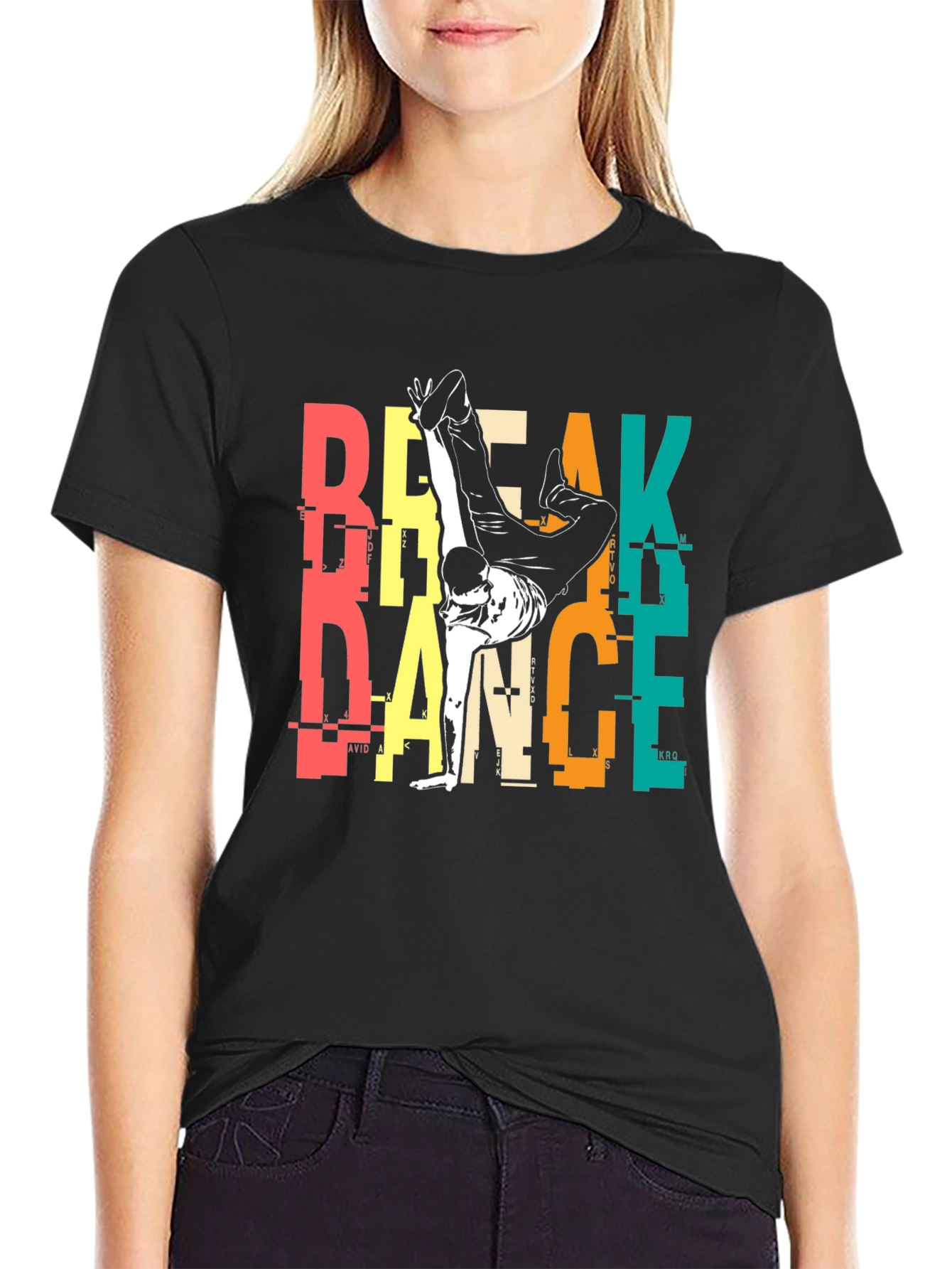 Black Breakdance Graphic Print Tee - Urban Style view 2