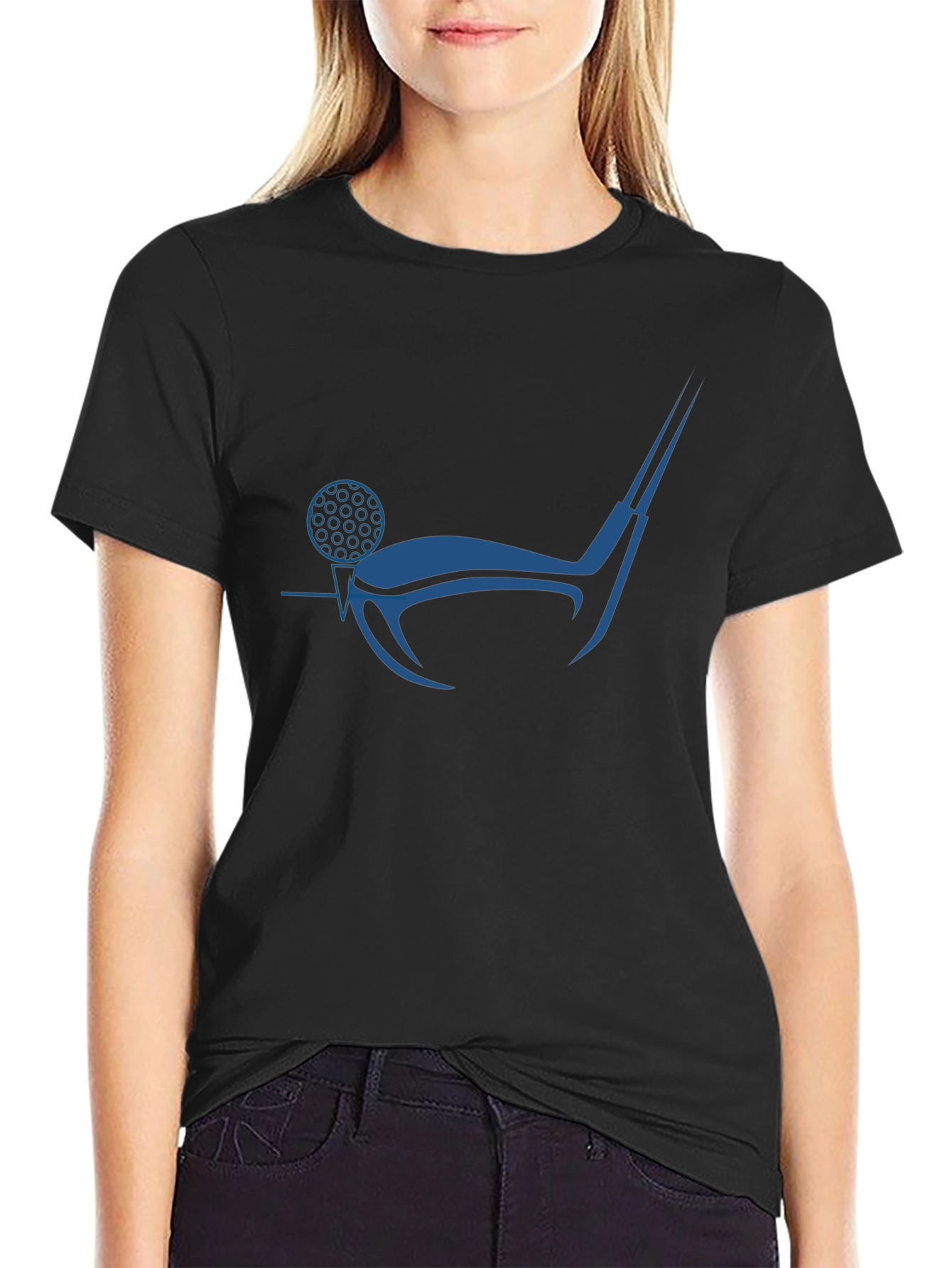 Black Golf Club & Ball Graphic Tee - Cool Sporty Design view 2