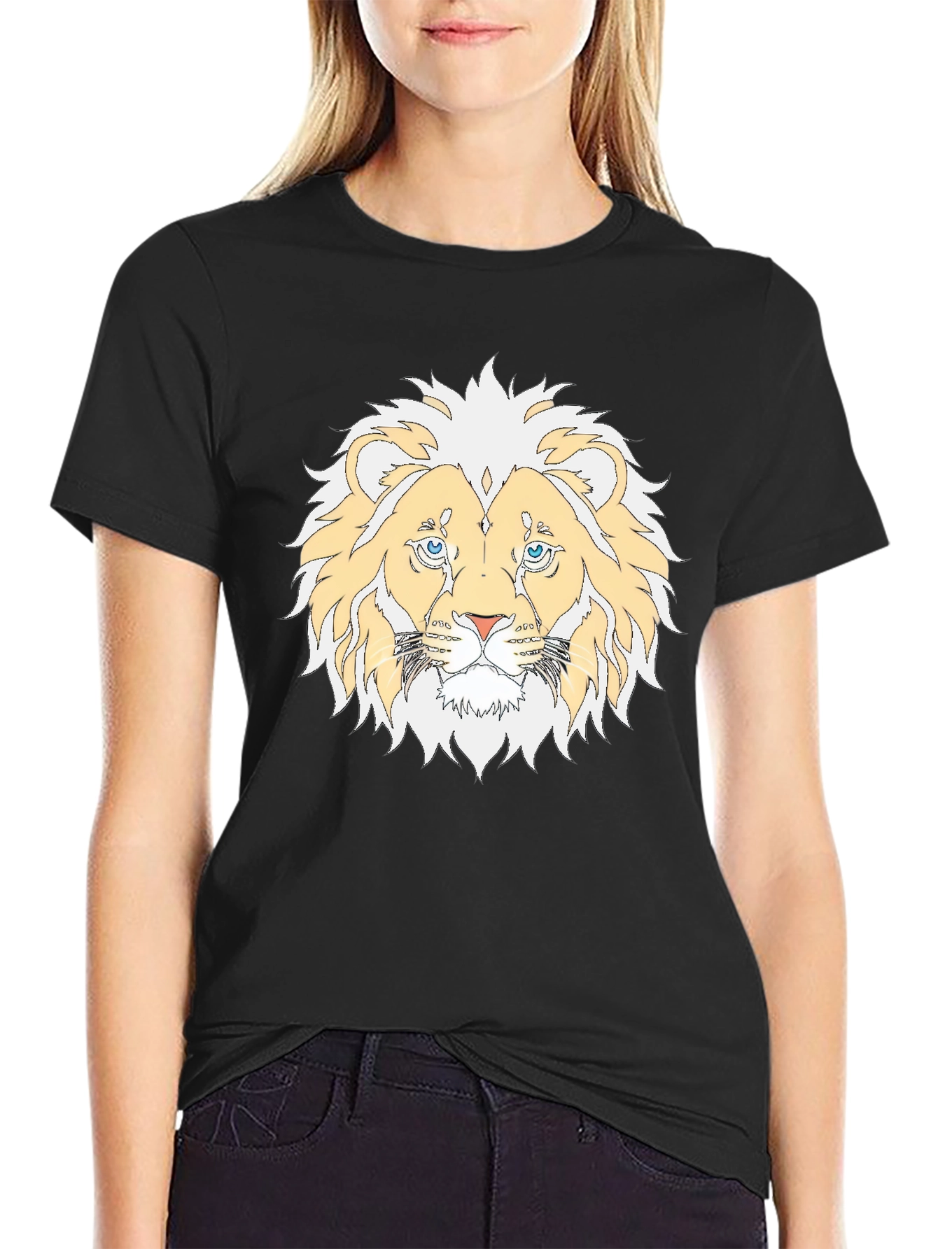 Black Lion Graphic Black T-Shirt view 2