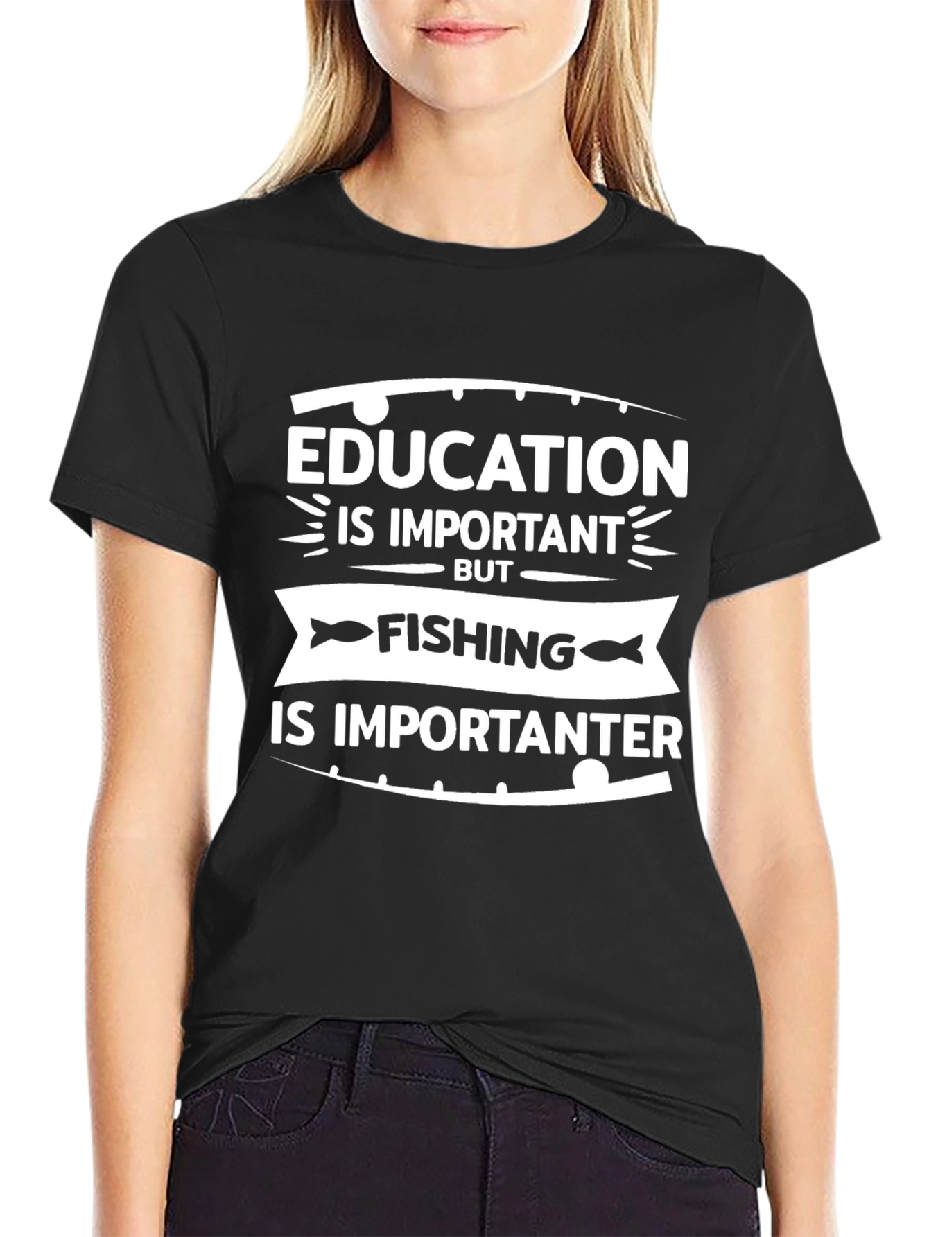 Funny Fishing T-Shirt - Education vs. Fishing  - 2