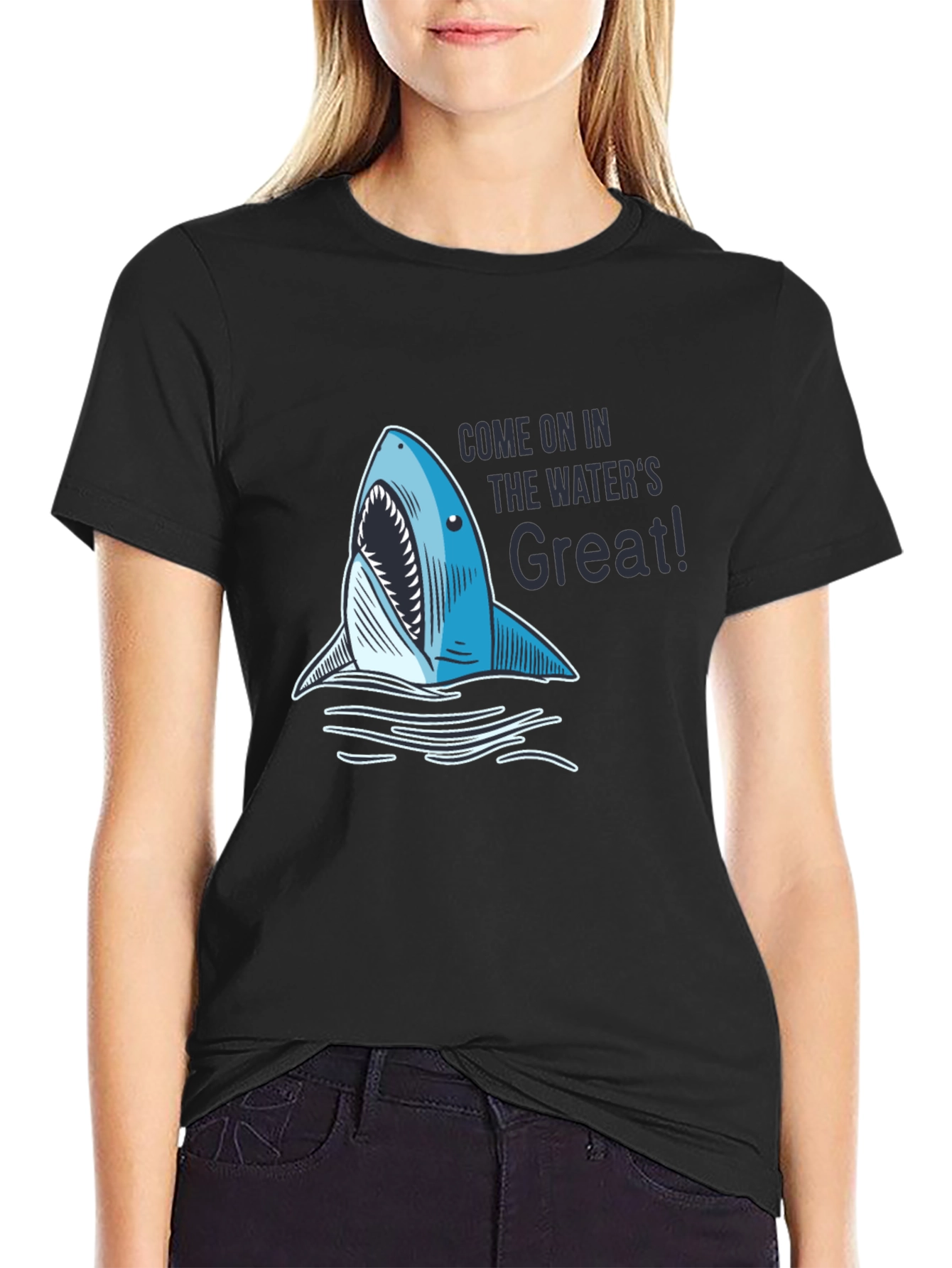 Black Shark Bite Tee - Come On In T-Shirt view 2
