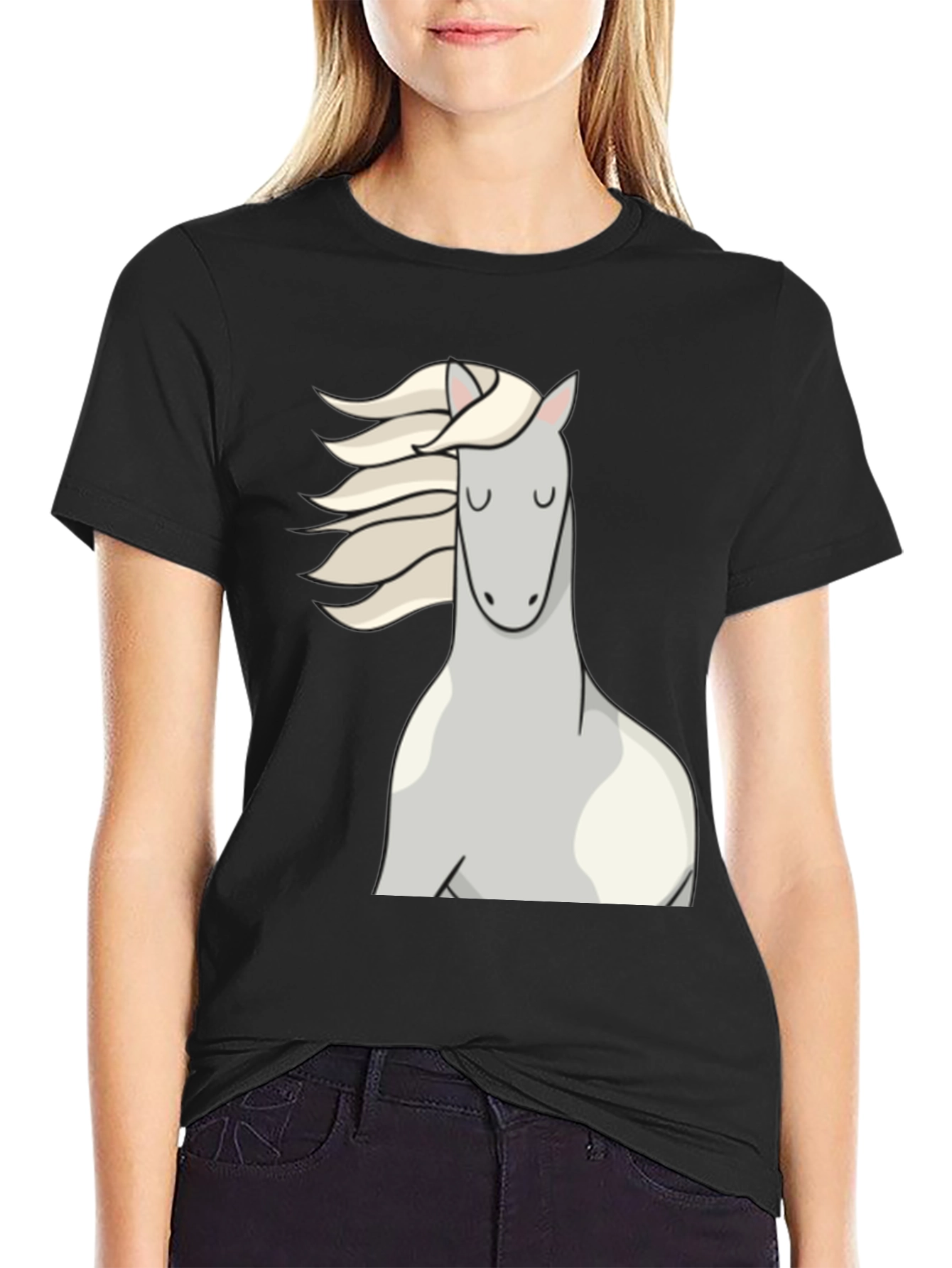 Black Horse Graphic Black T-Shirt view 2
