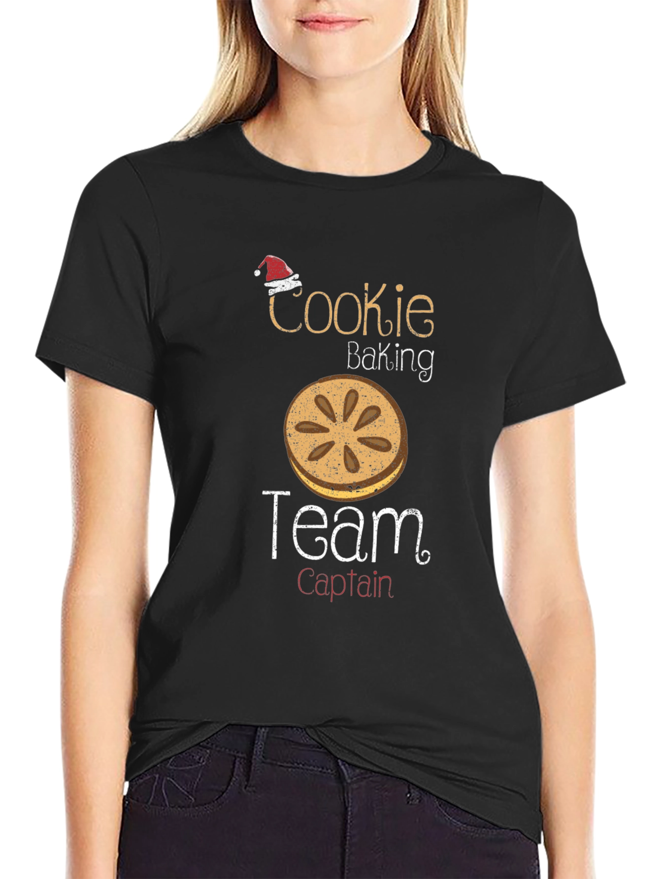 Black Cookie Baking Team Captain Black T-Shirt view 2