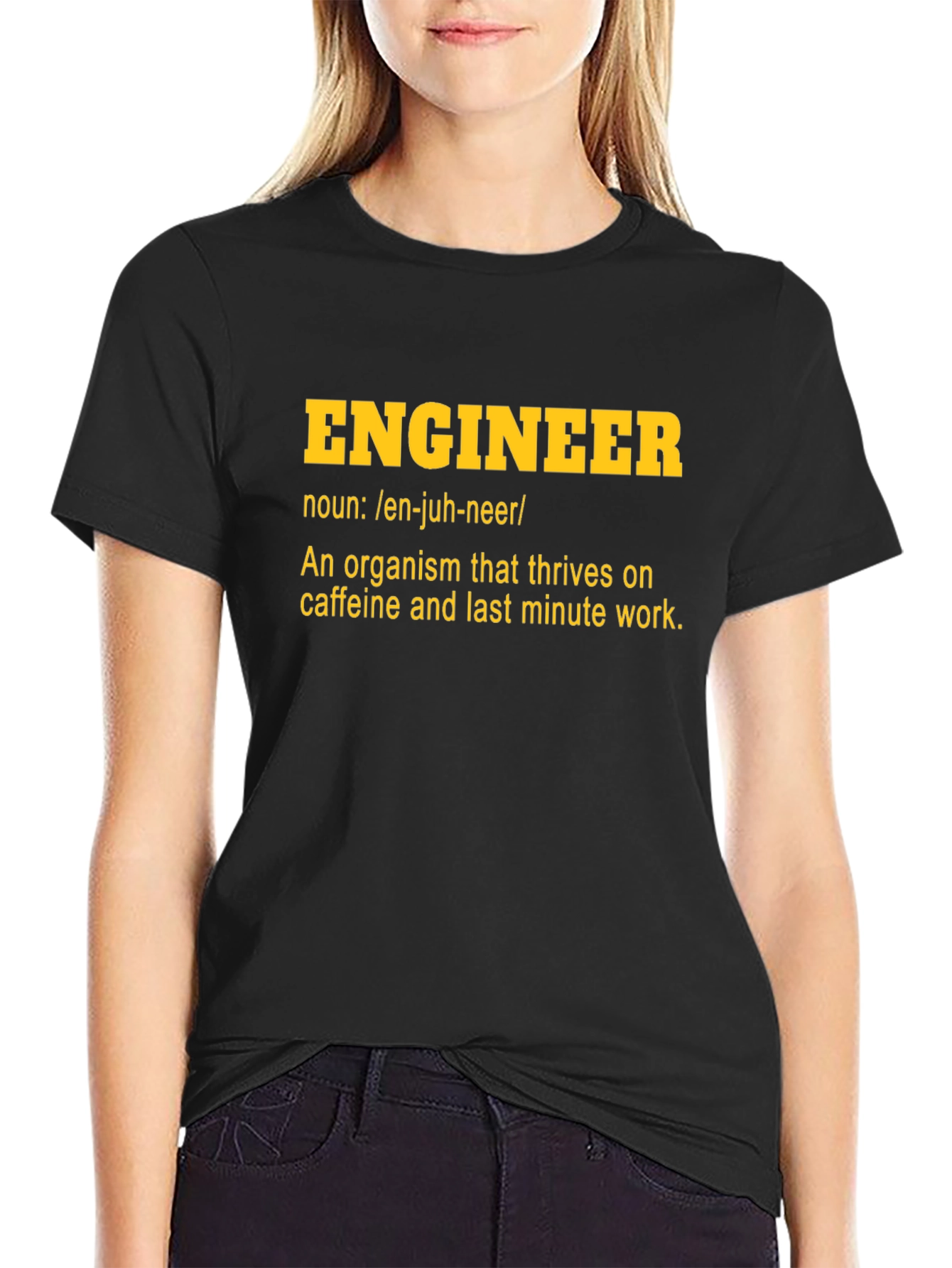 Black Engineer Definition Graphic T-Shirt view 2
