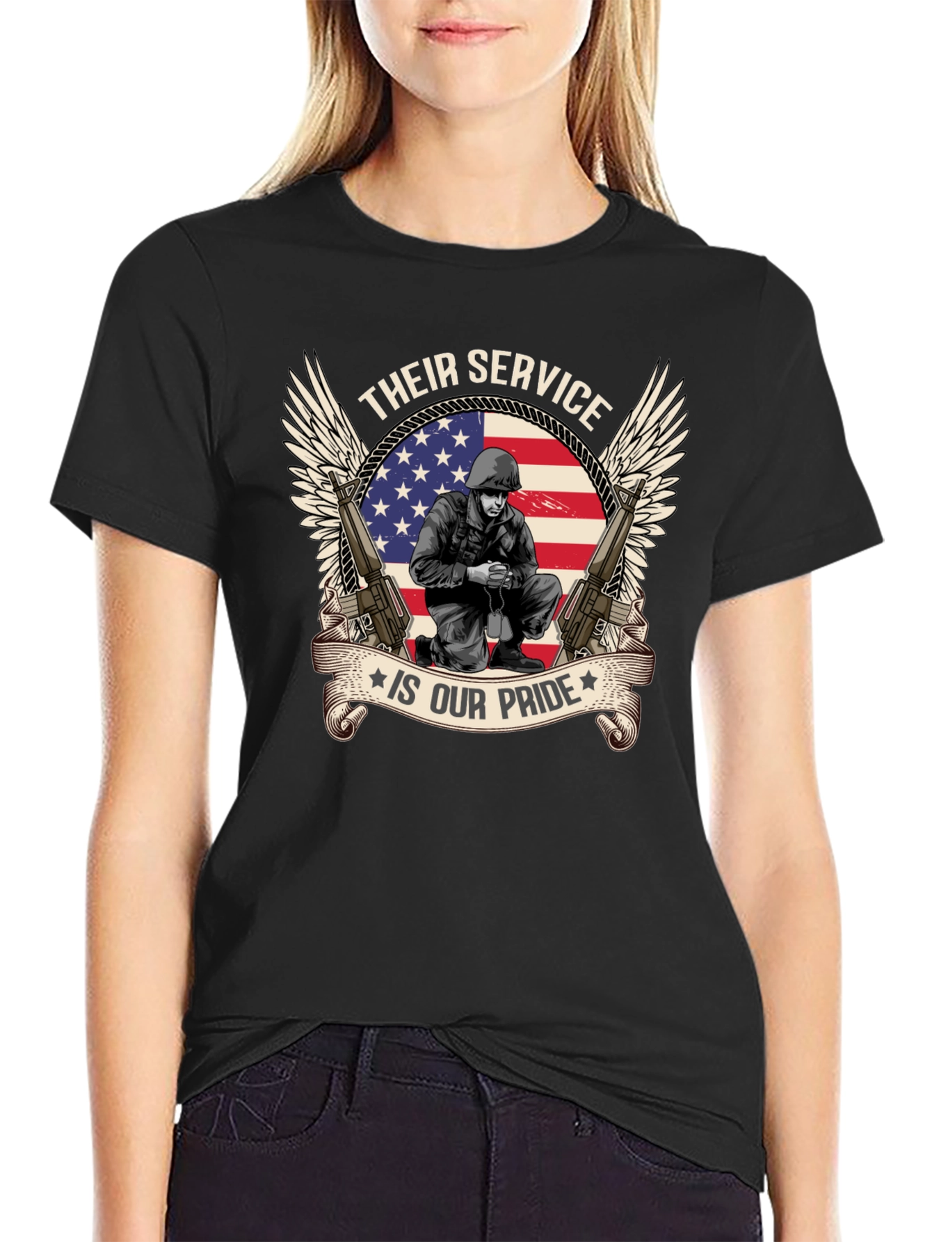 Patriotic T-Shirt - Their Service Is Our Pride - 2