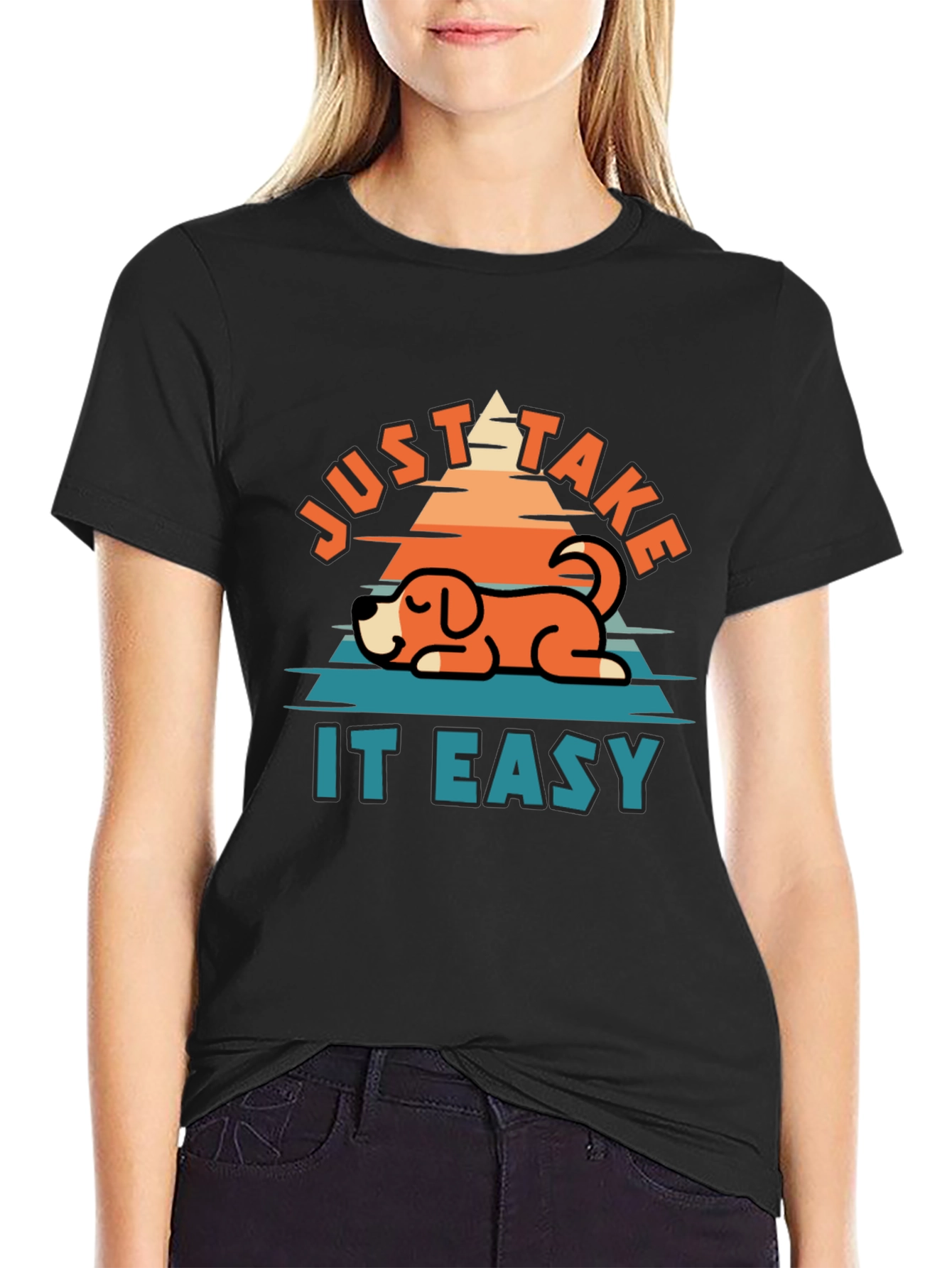 Black Just Take It Easy Dog Graphic Tee - Comfort & Style view 2