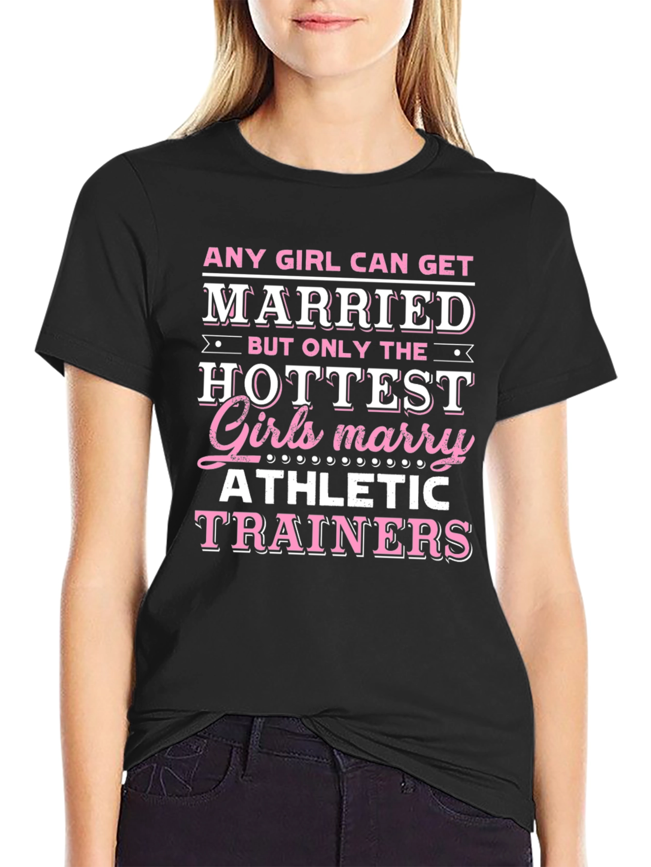 Black Hottest Girls Marry Athletic Trainers T-Shirt view 2