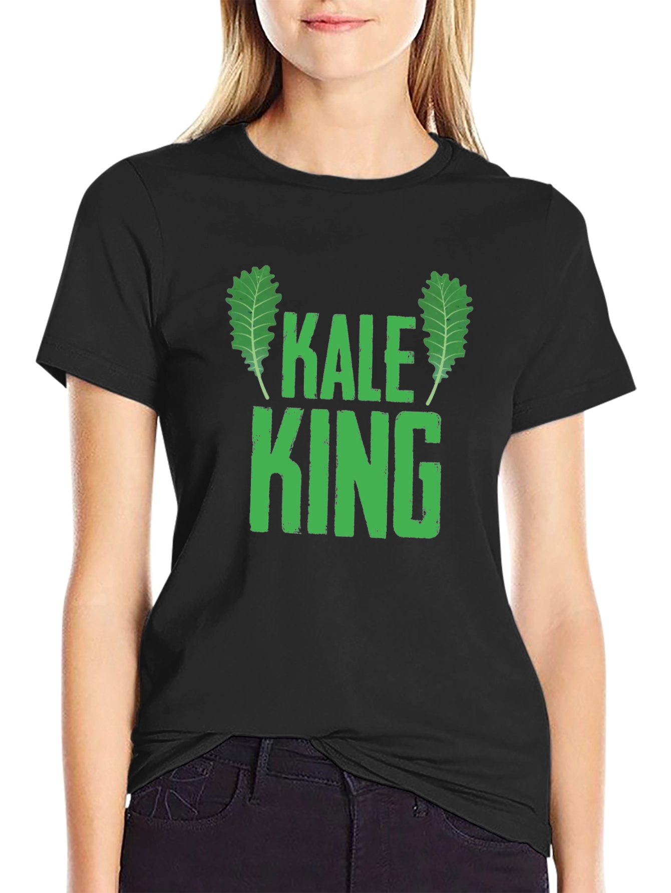 Black Kale King Black T-Shirt - Healthy Eater Tee view 2