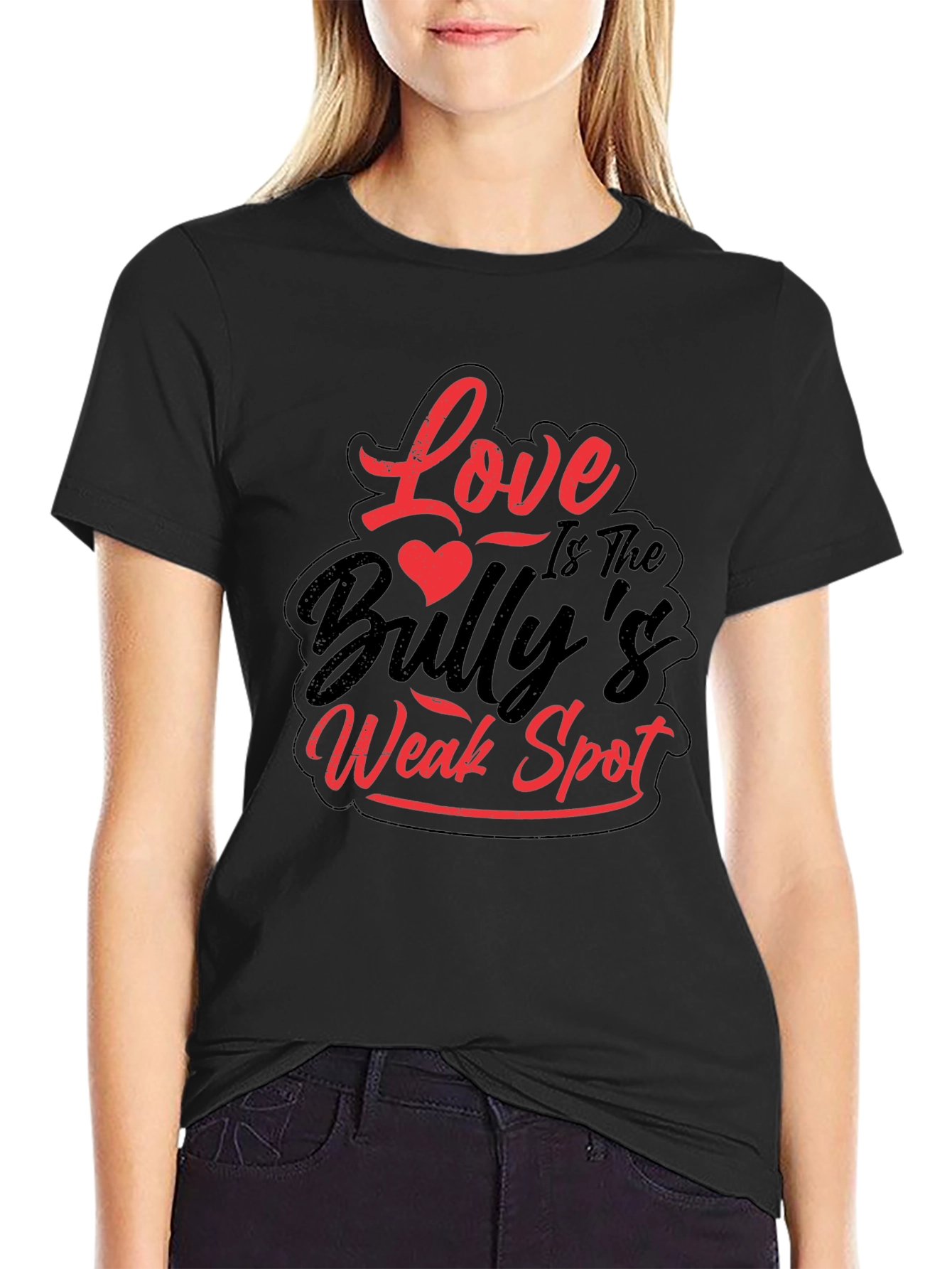 Black Love is The Bully's Weak Spot Black T-Shirt view 2