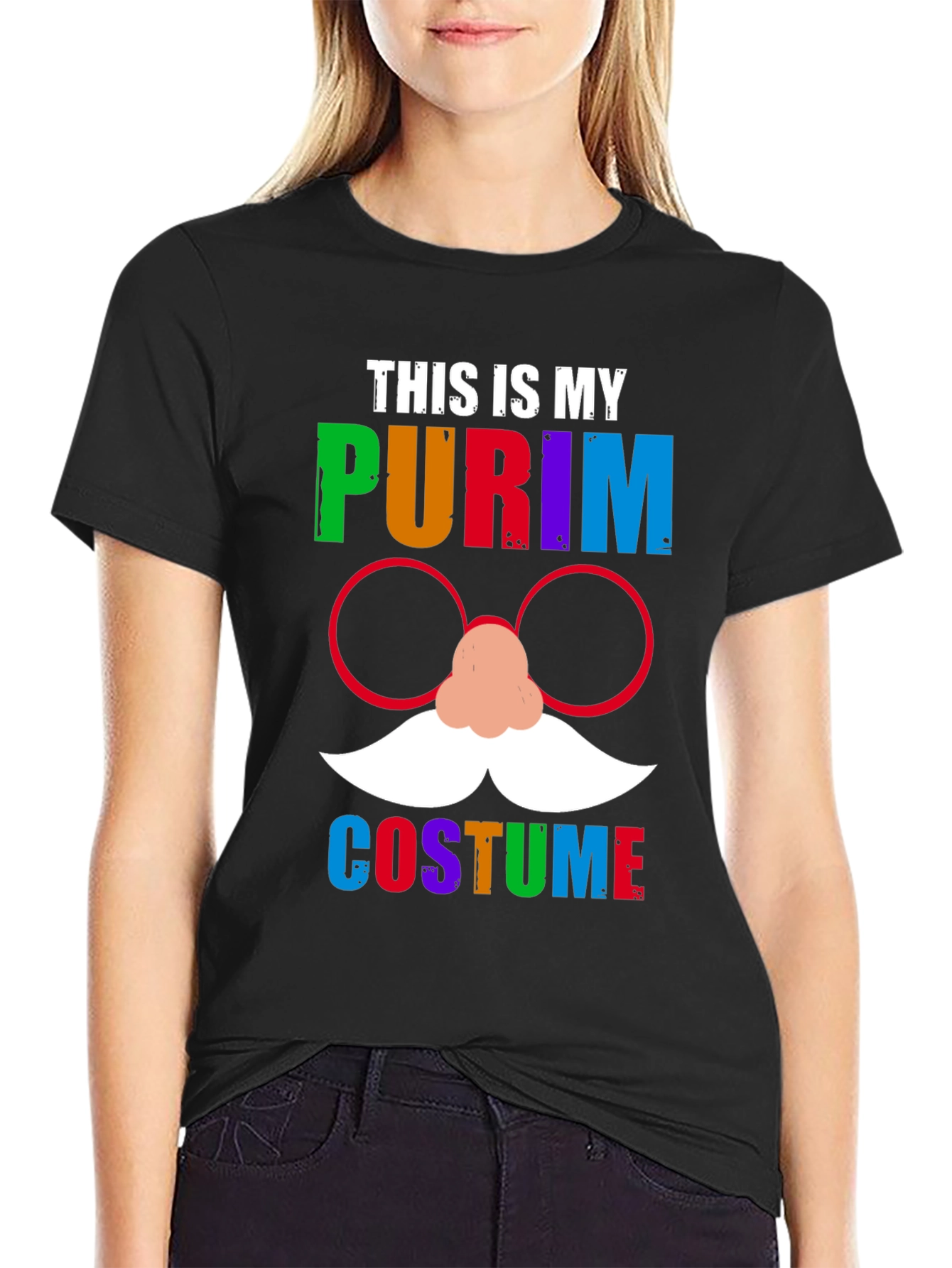 Black This is My Purim Costume T-Shirt view 2