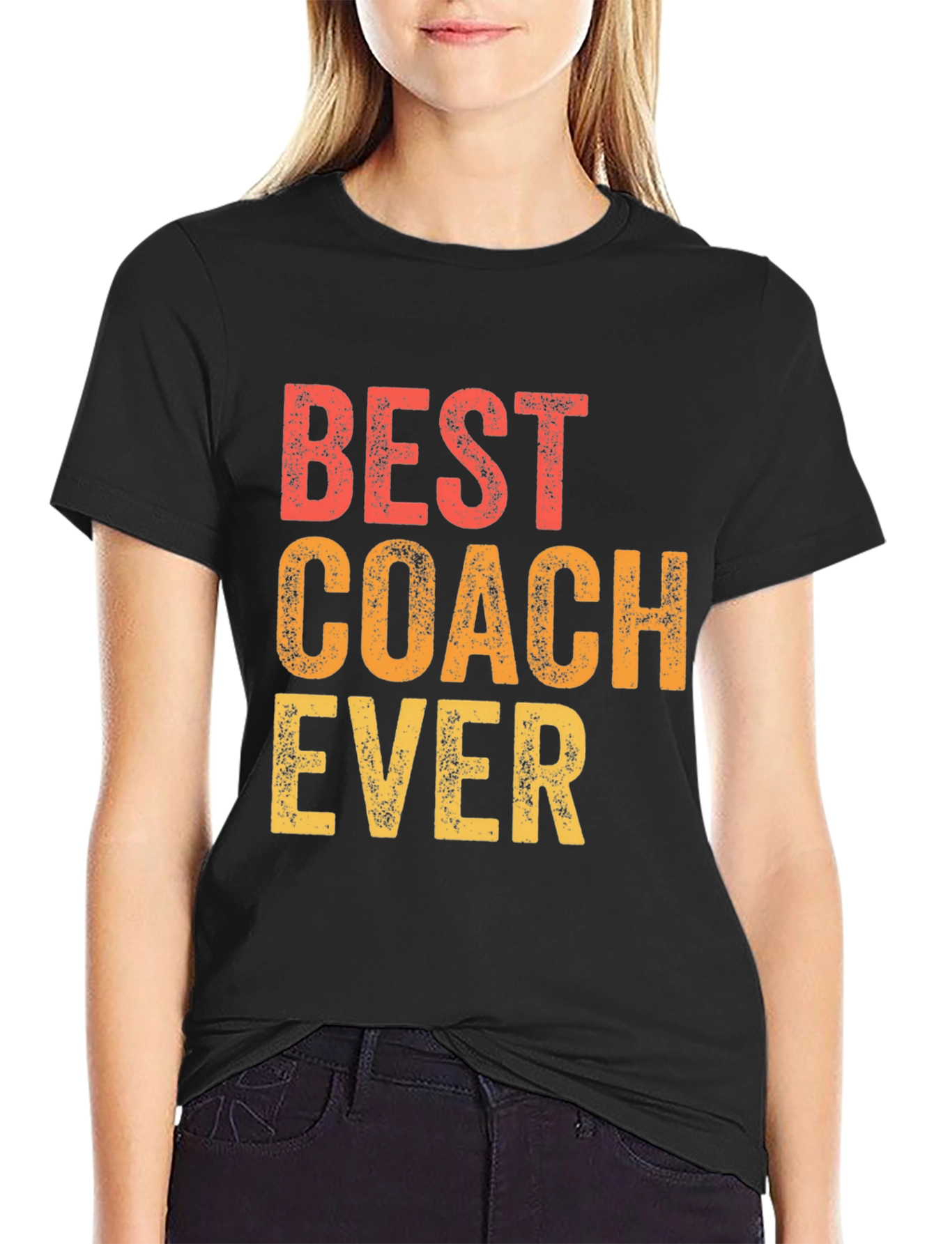 Black Best Coach Ever T-Shirt - Gift for Coaches view 2