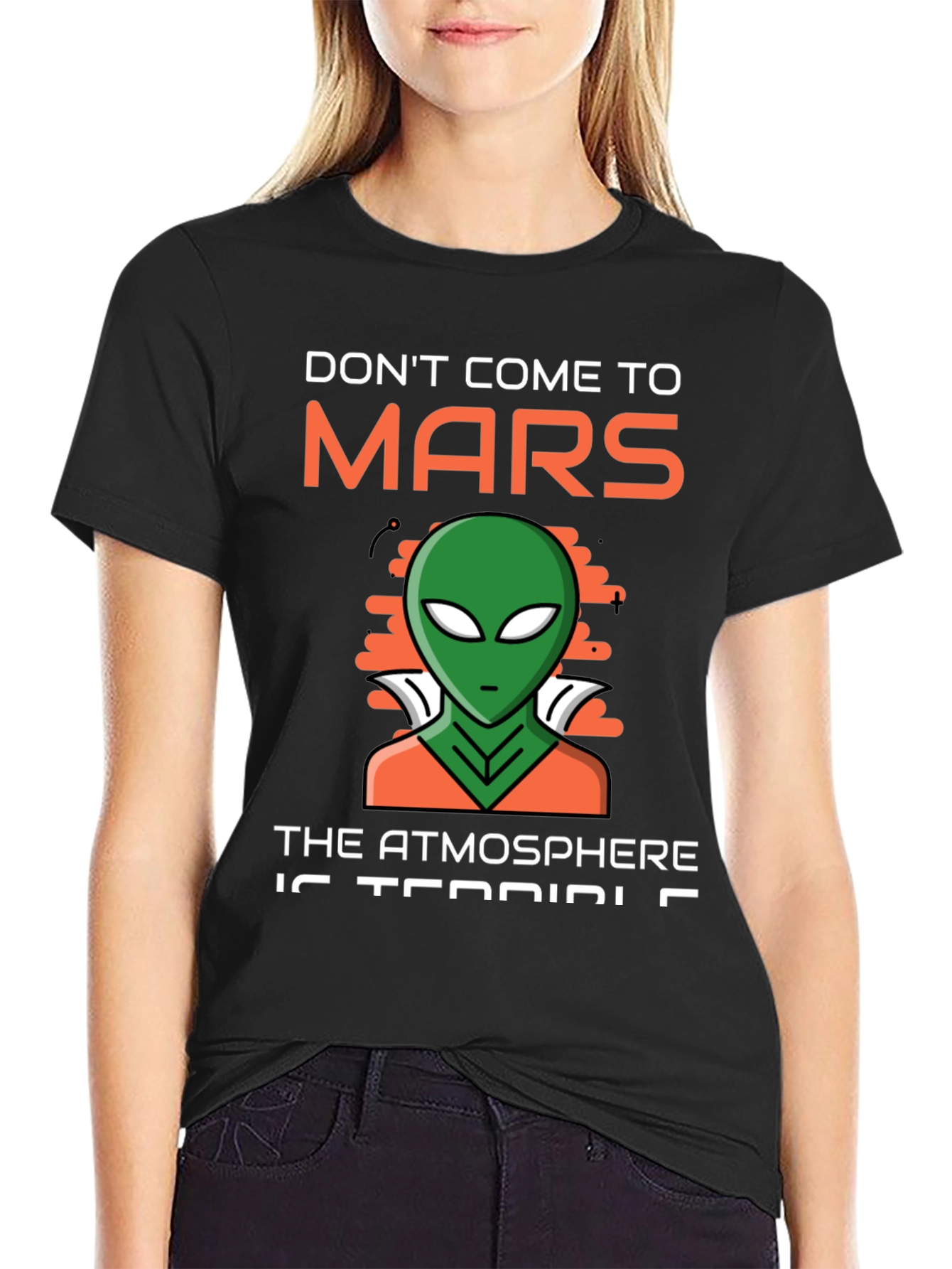 Black Don't Come to Mars T-Shirt Alien Design view 2