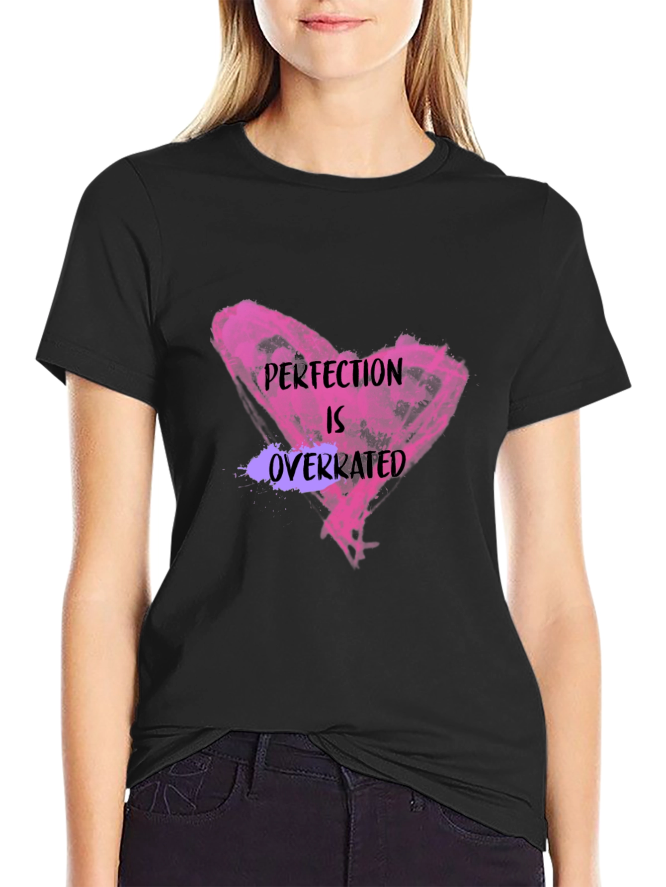 Black Perfection Is Overrated Graphic Tee view 2