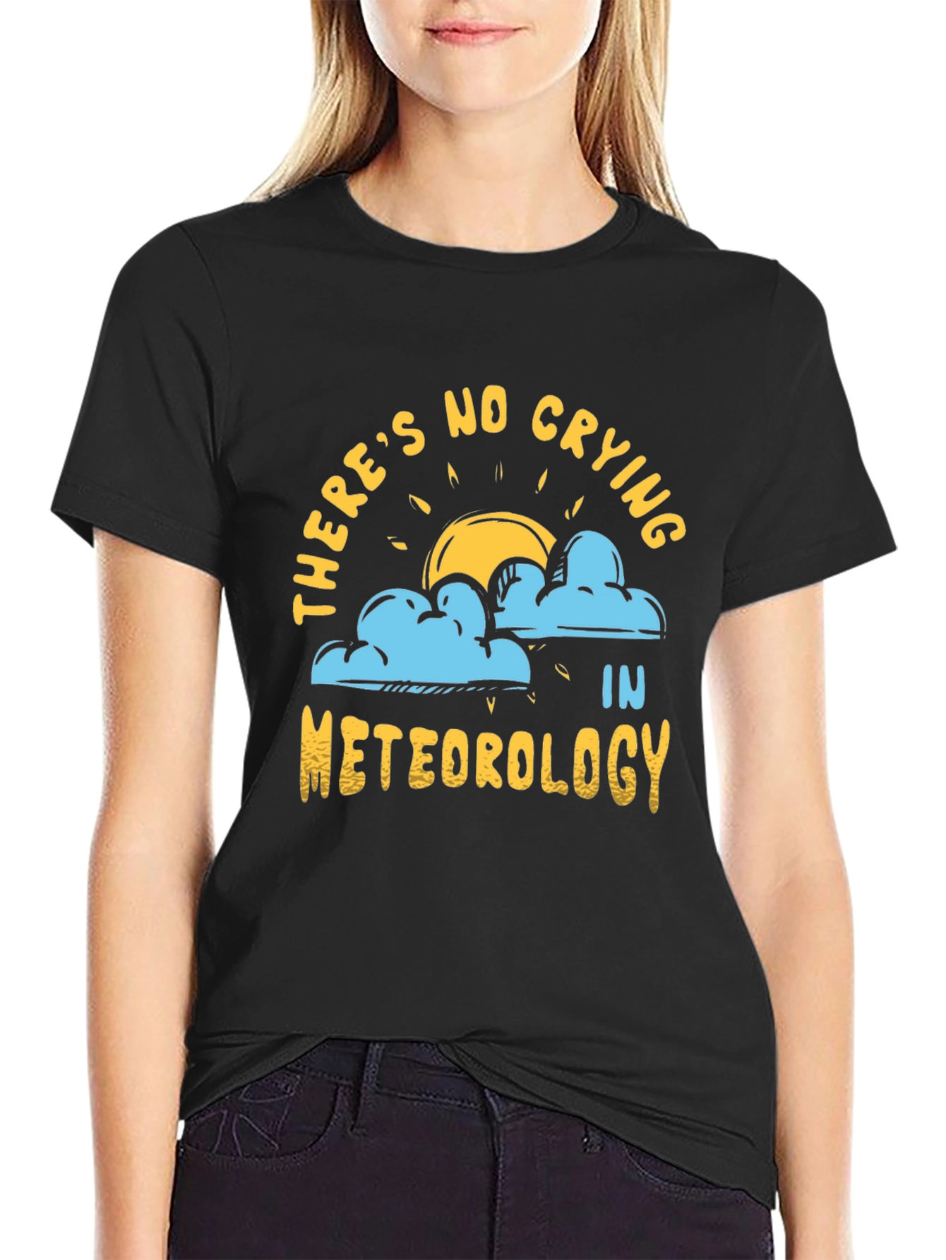 Black Funny Meteorology Graphic T-Shirt view 2