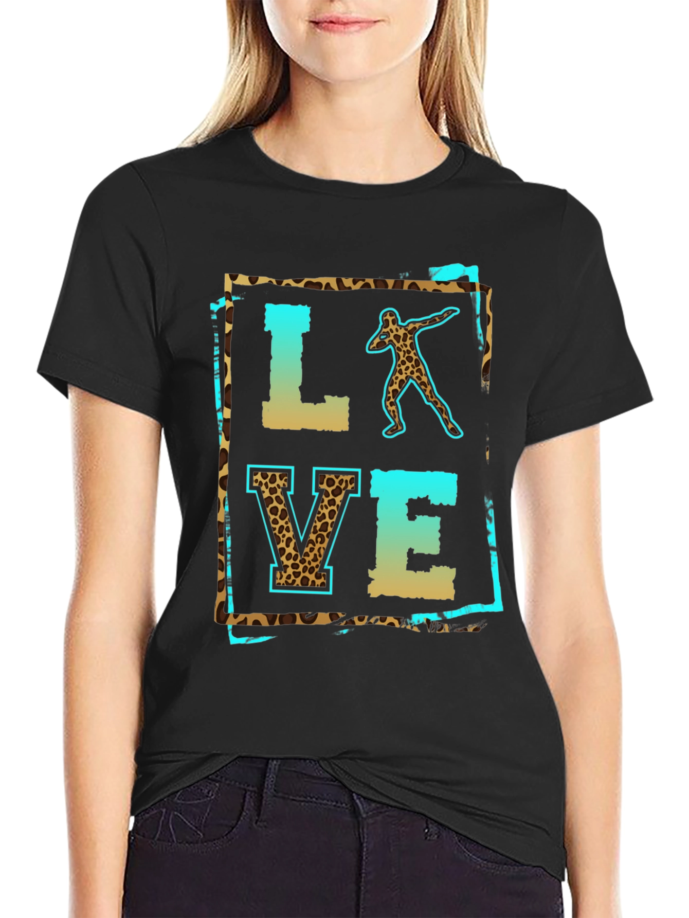 Leopard Print LOVE Shot Put T-Shirt - 2