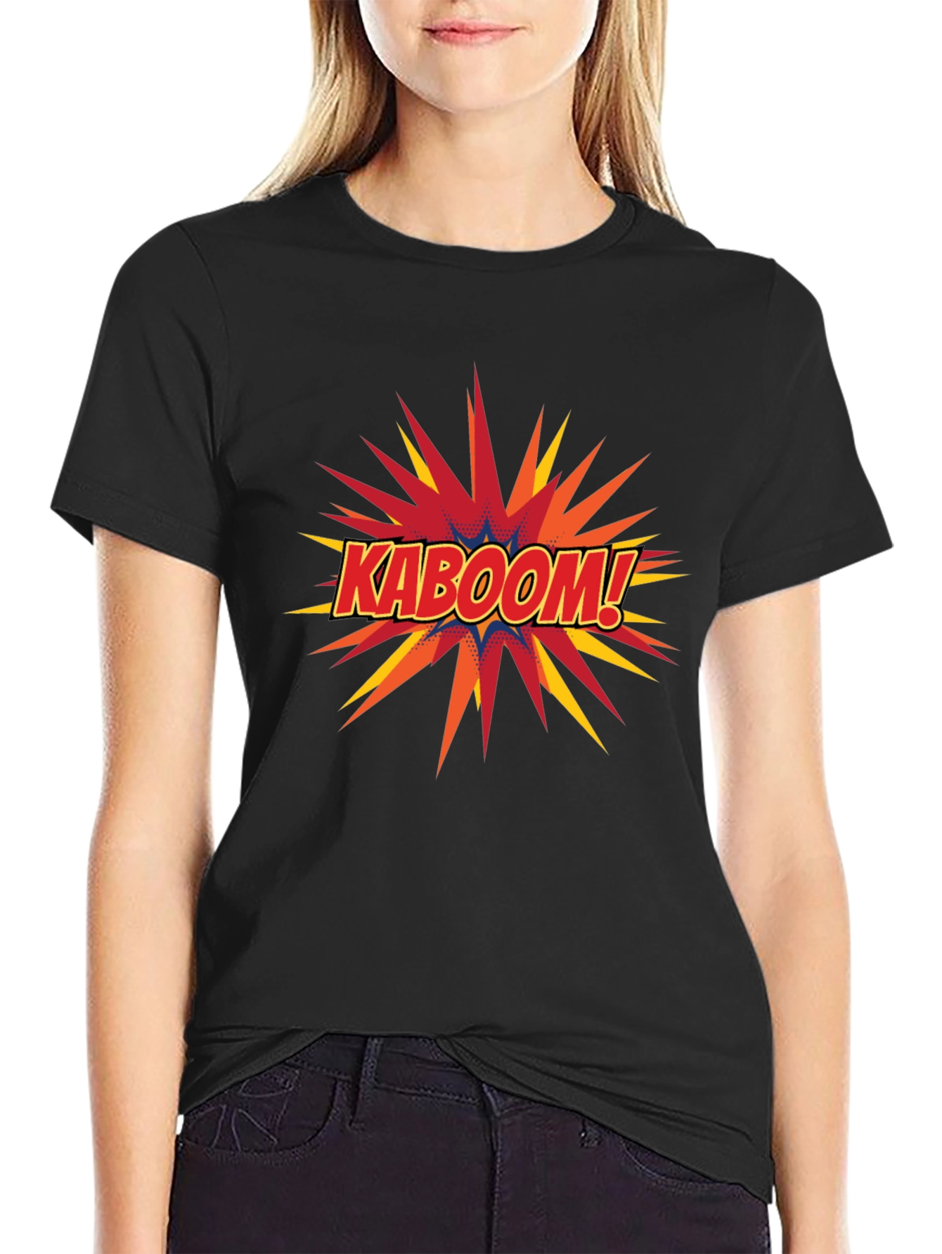 Black Kaboom! Graphic Print T-Shirt - Black view 2