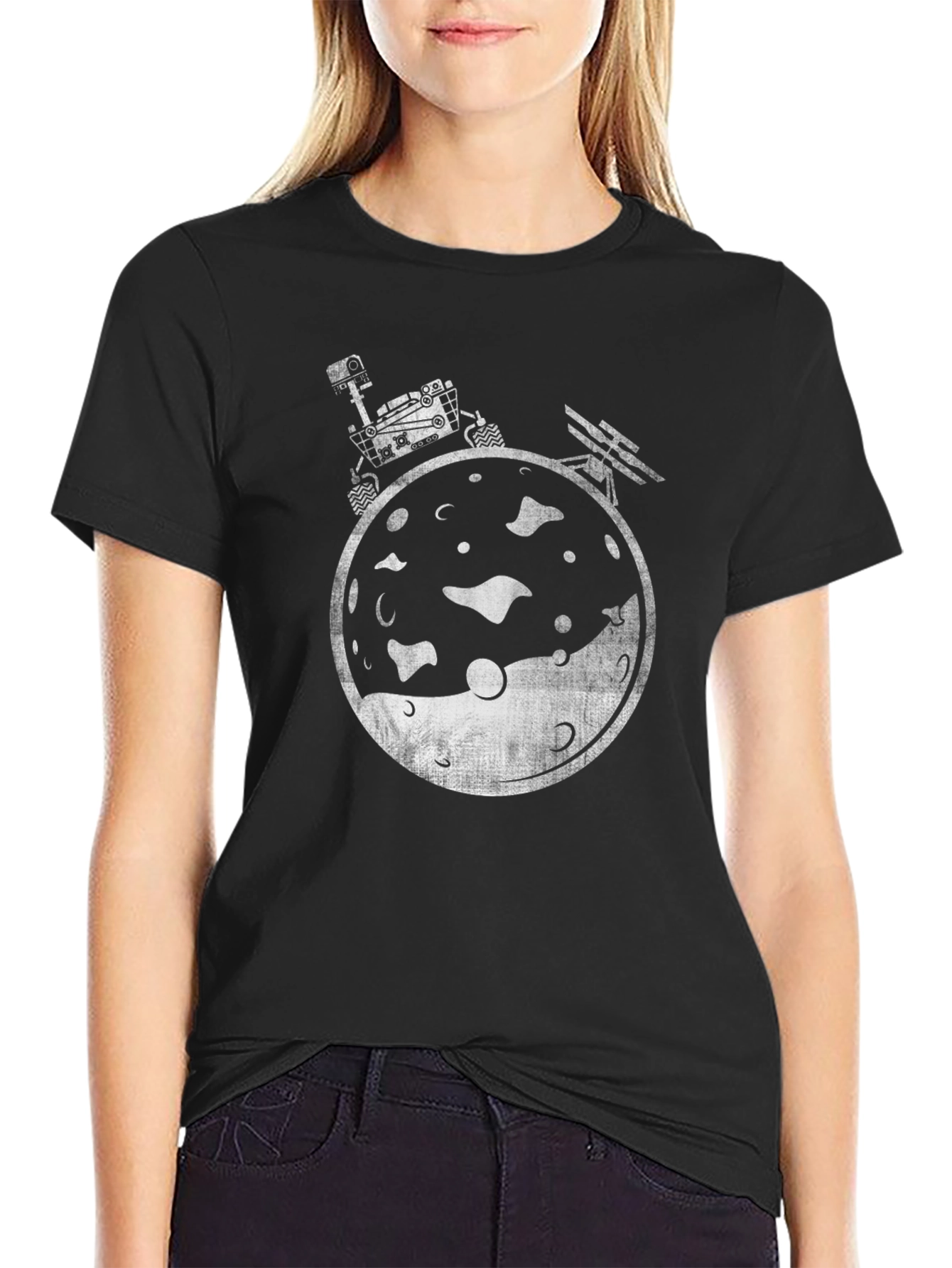 Mars Rover Graphic Tee - Black Cotton T-Shirt - 2