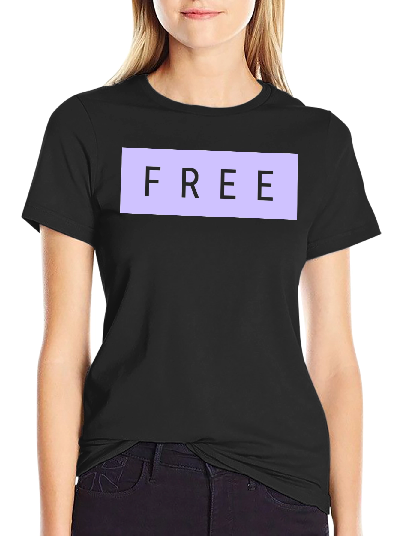 Black FREE Graphic T-Shirt - Trendy Casual Tee view 2