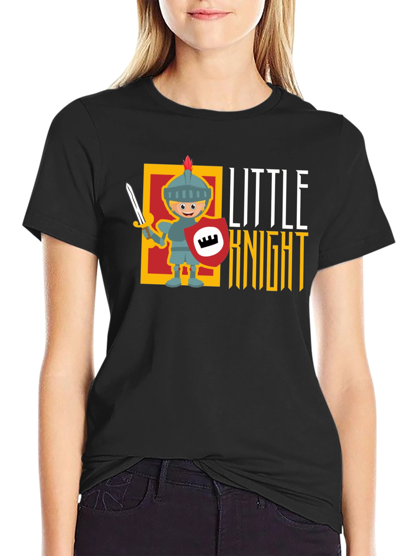 Black Little Knight Black T-Shirt view 2