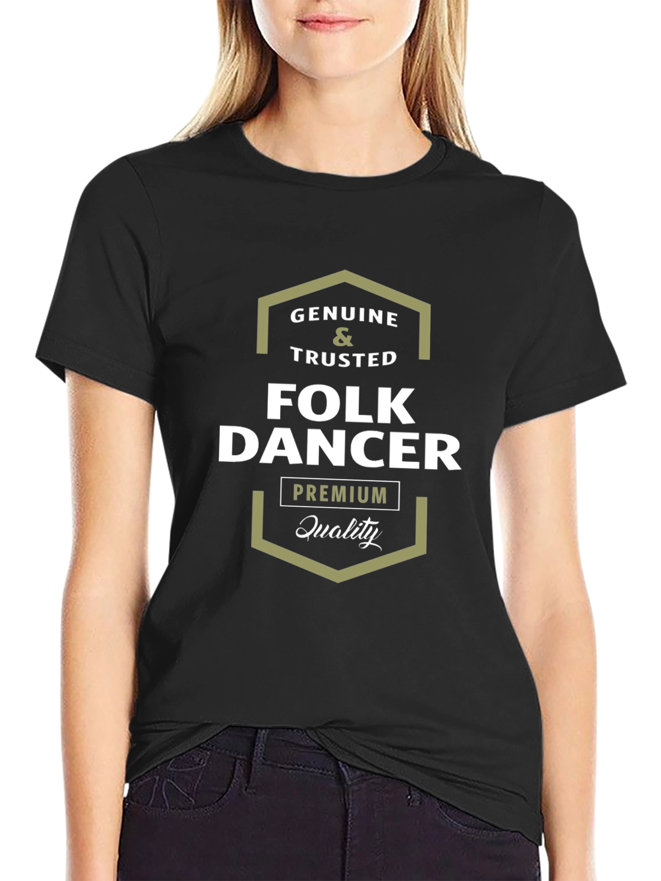 Black Genuine Folk Dancer Premium Quality T-Shirt view 2