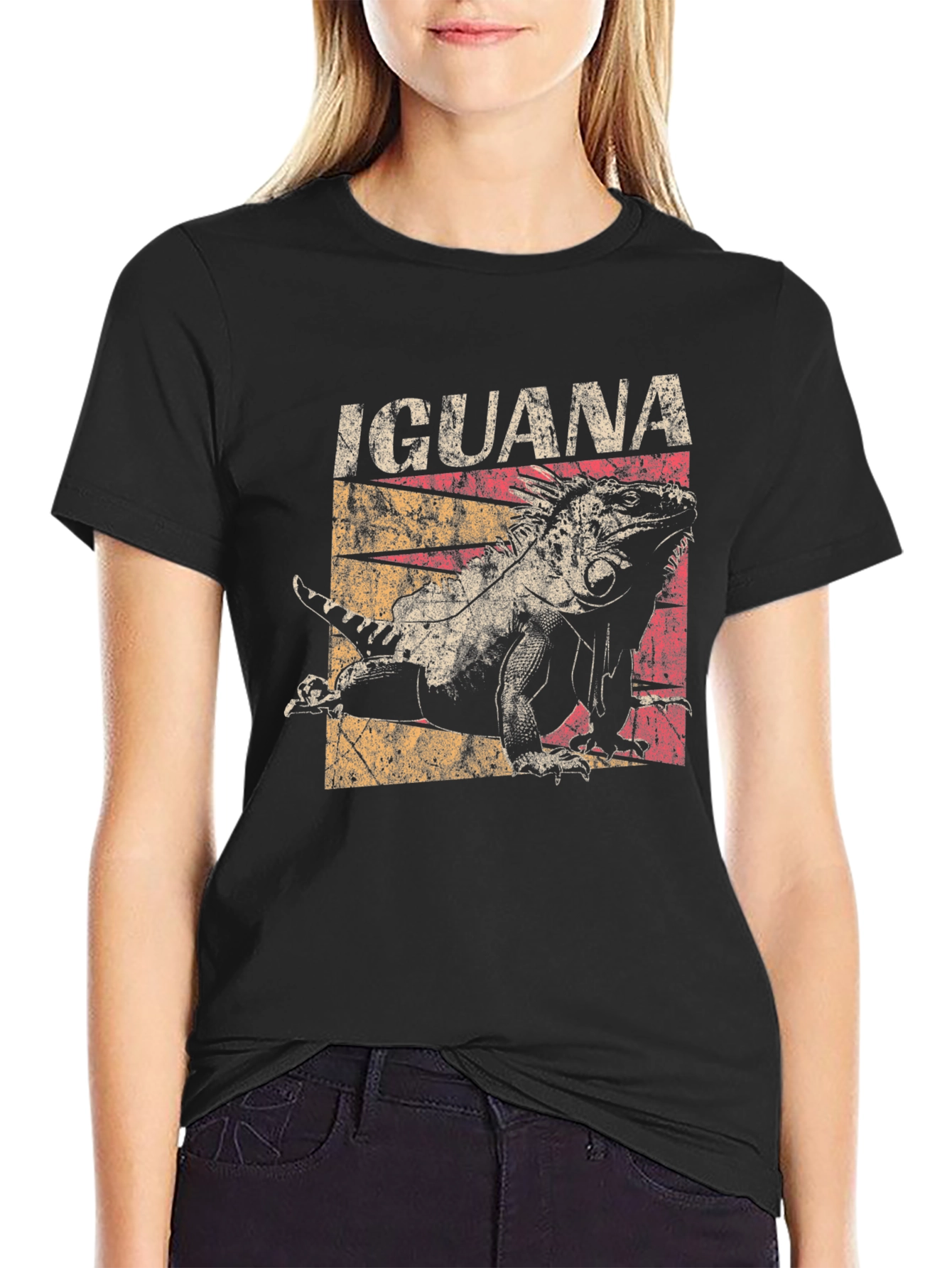 Black Iguana Graphic Tee - Vintage Style T-Shirt view 2