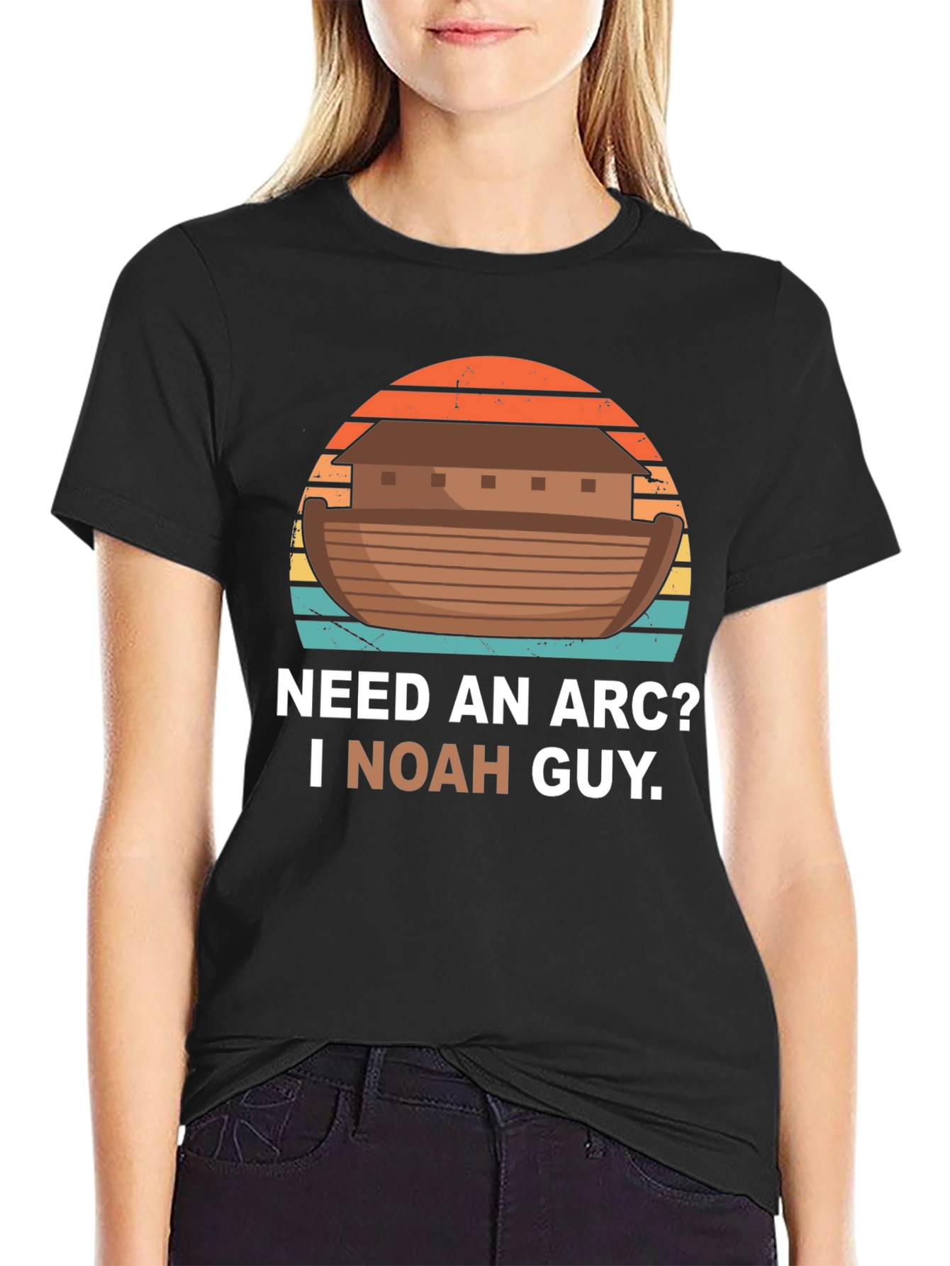Black Need An Arc? I Noah Guy T-Shirt view 2